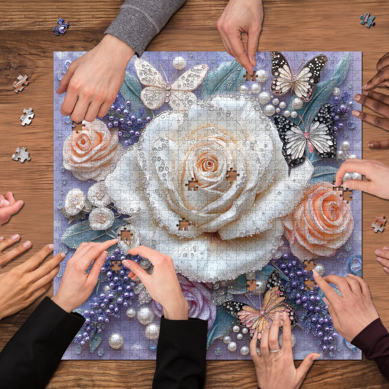 Juwelen -Rosenpuzzle 1000 Stücke