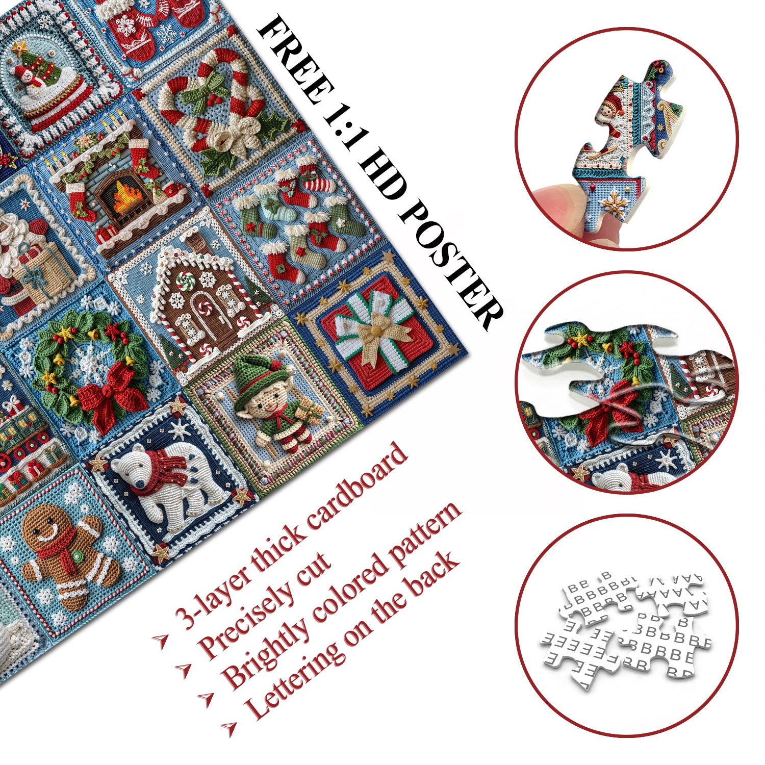 Blaues Weihnachtswunderland -Puzzle 1000 Stücke