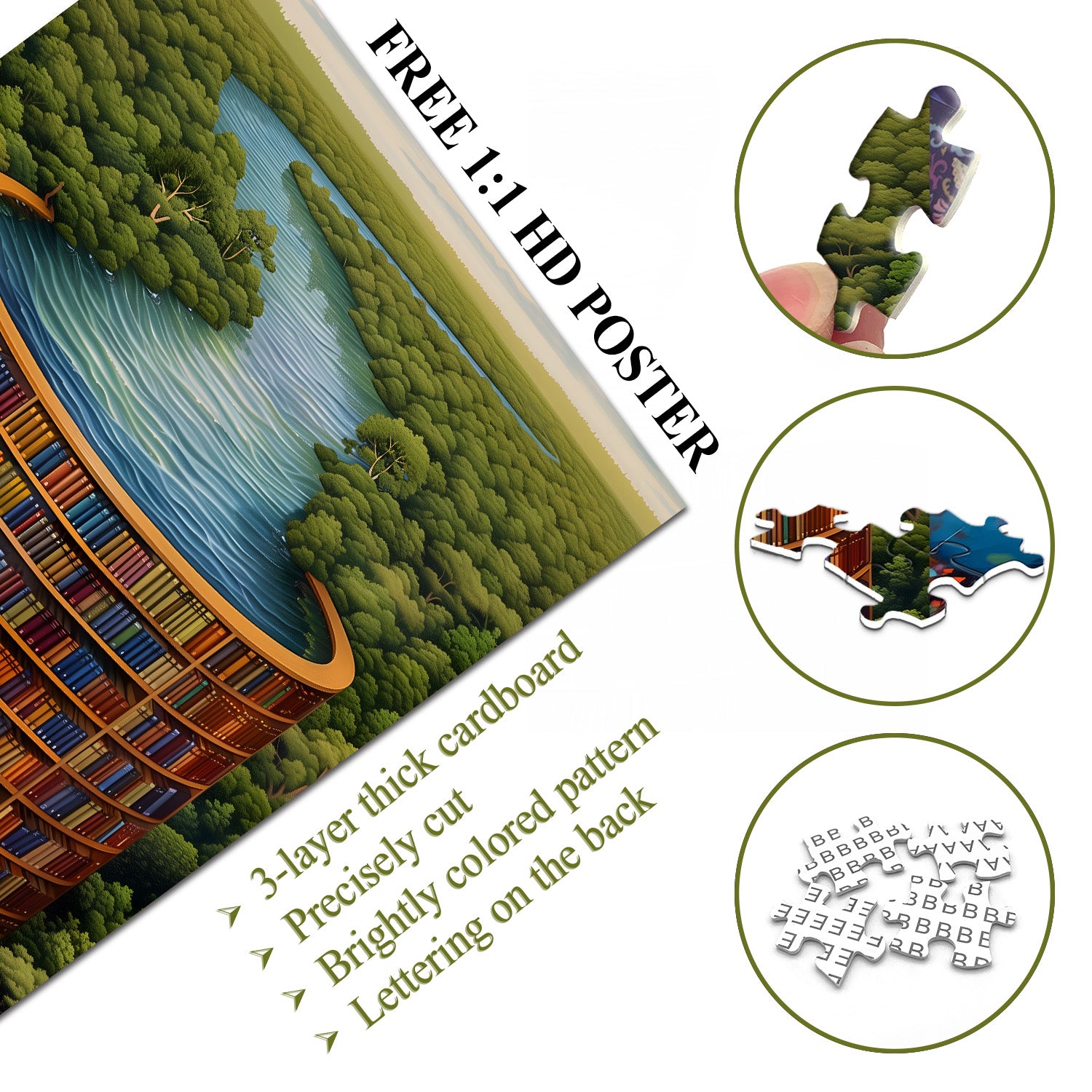 Puzzle de la bibliothèque forestière Puzzles 1000 pièces