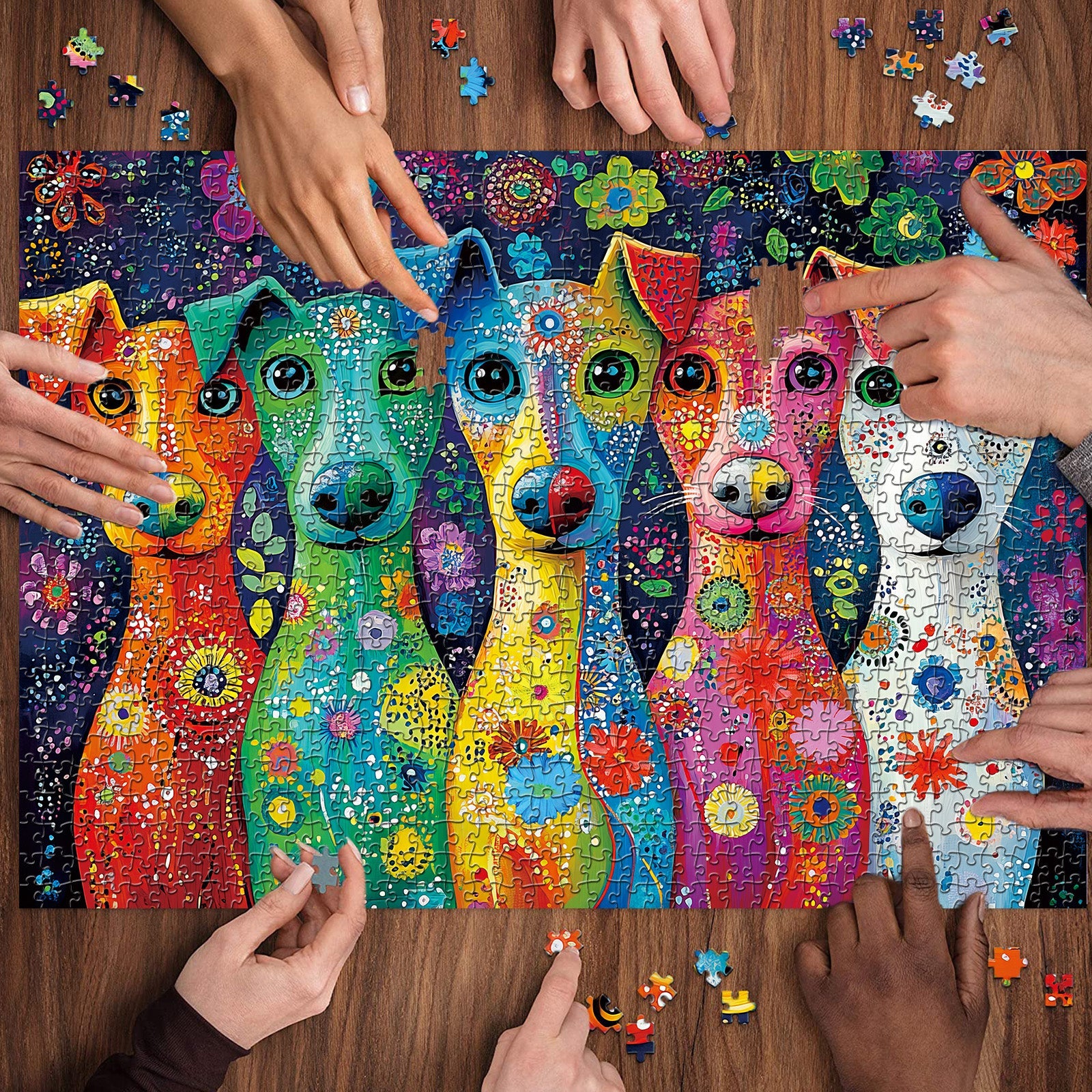 Cani colorati puzzle puzzle 1000 pezzi
