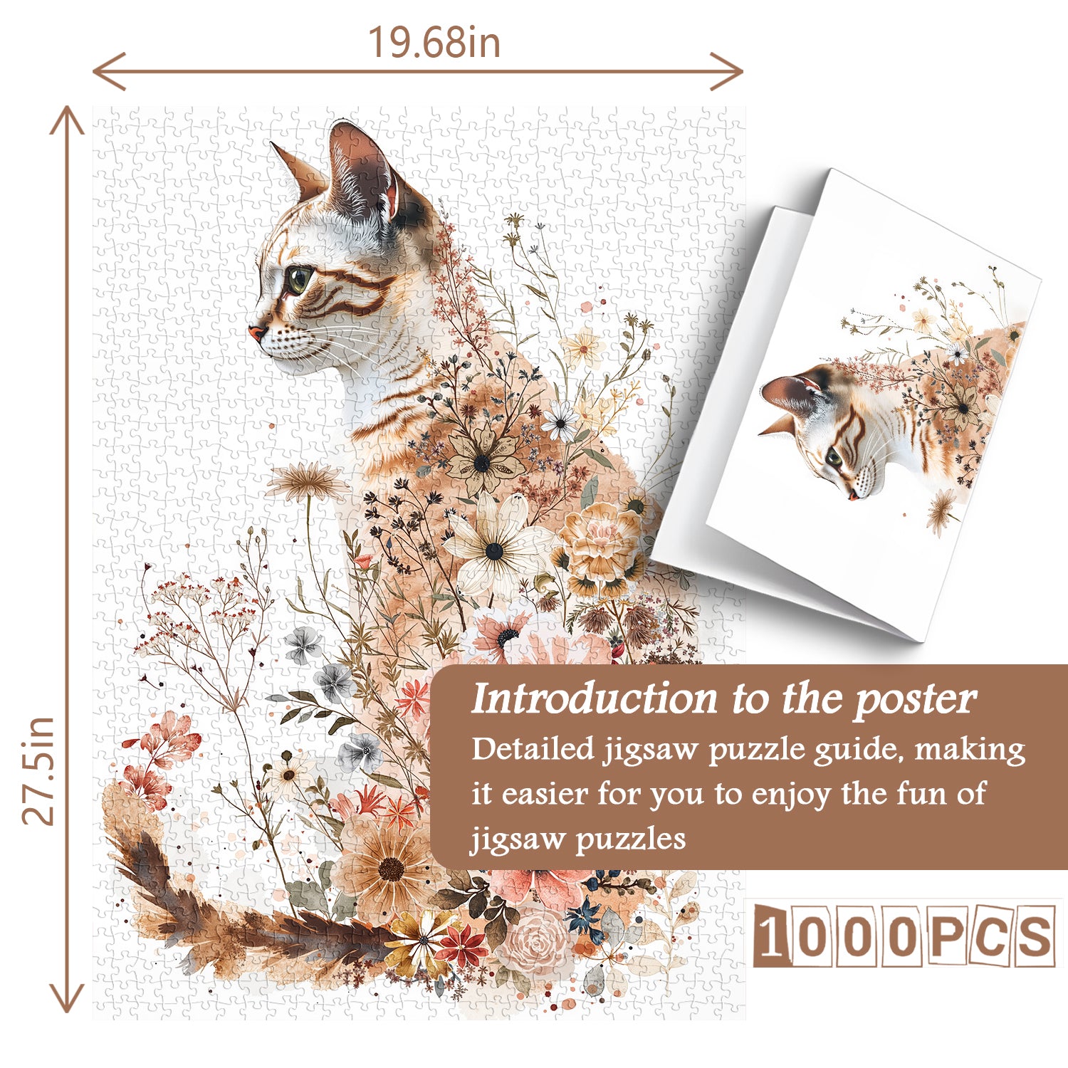 Flower Cat Jigsaw Puzzle 1000 pezzi