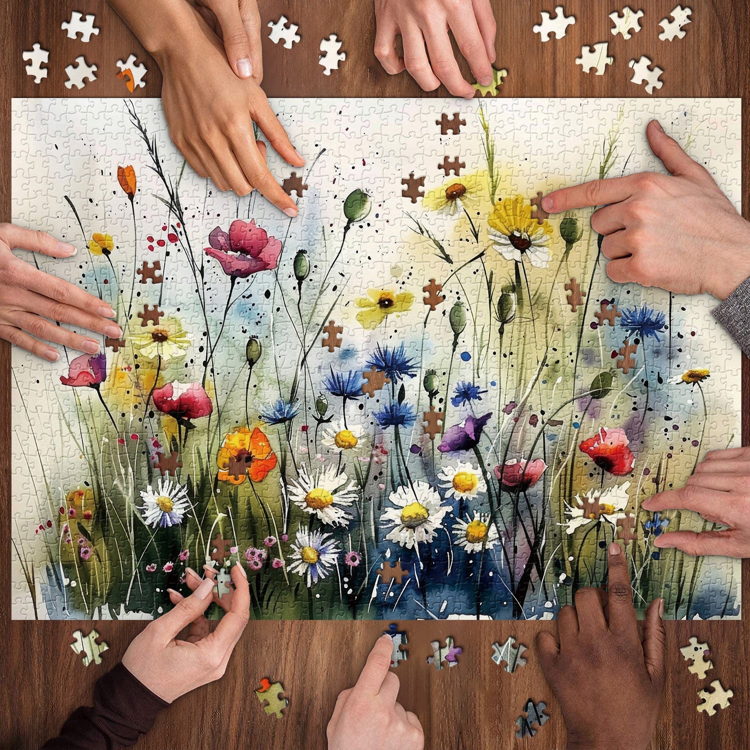 Pezzi di puzzle azzurro selvatico 1000 pezzi