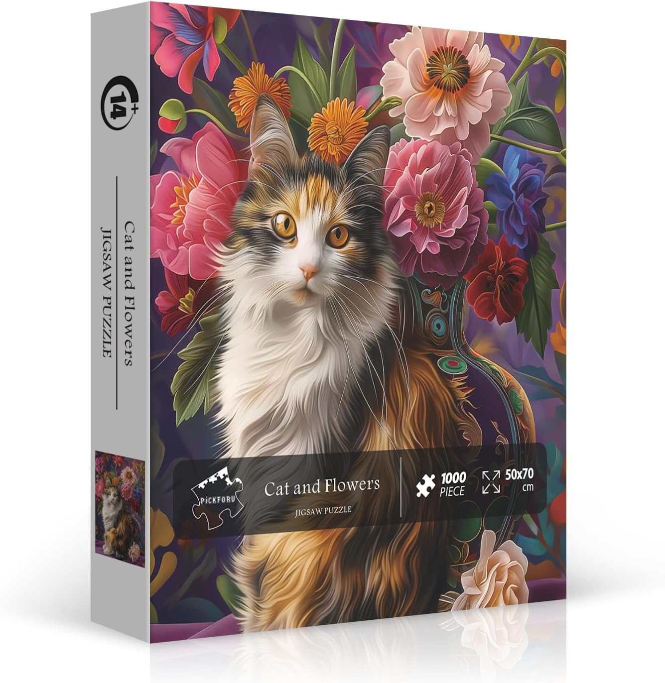 Puzzle gatto e fiori puzzle 1000 pezzi