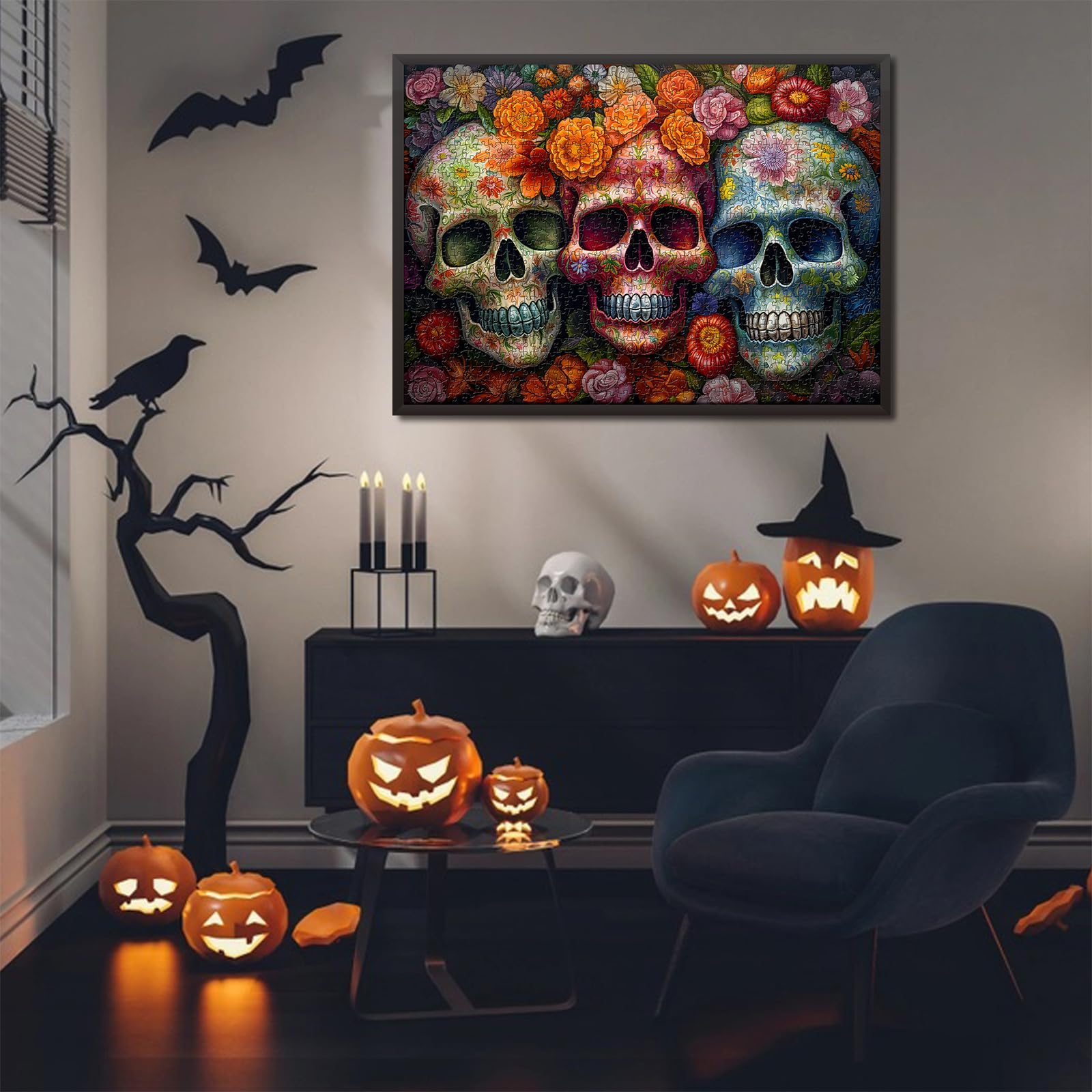 Halloween Flower Skull puzzle puzzle 1000 pezzi