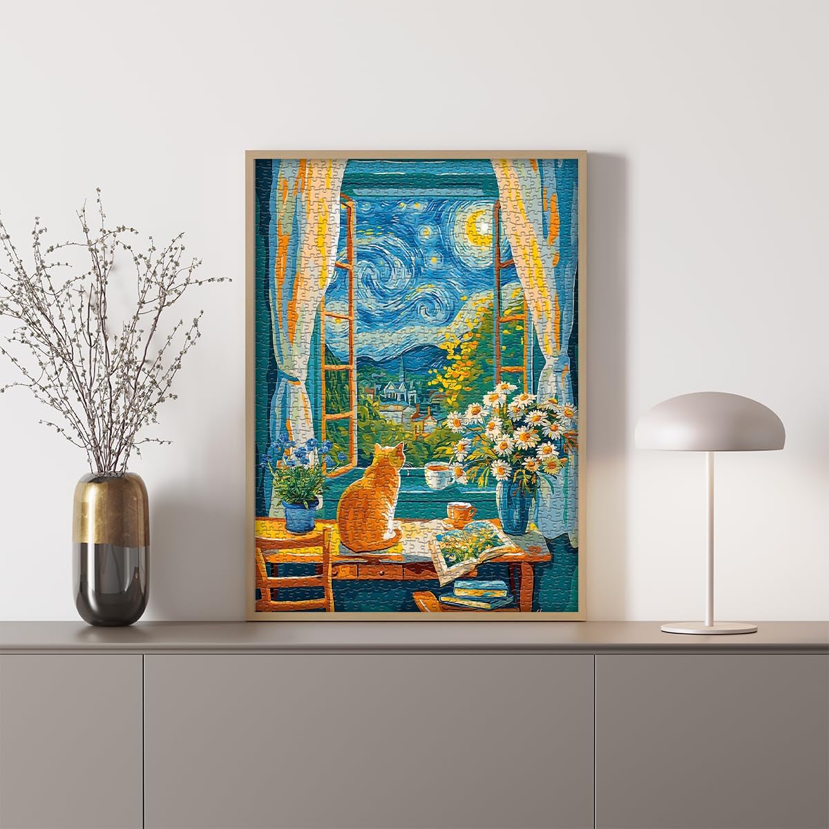 Starry Night Cat puzzle puzzle 1000 pezzi