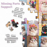 Pun puzzle 1000 pezzi di puzzle gatto della corona di fiori 1000 pezzi