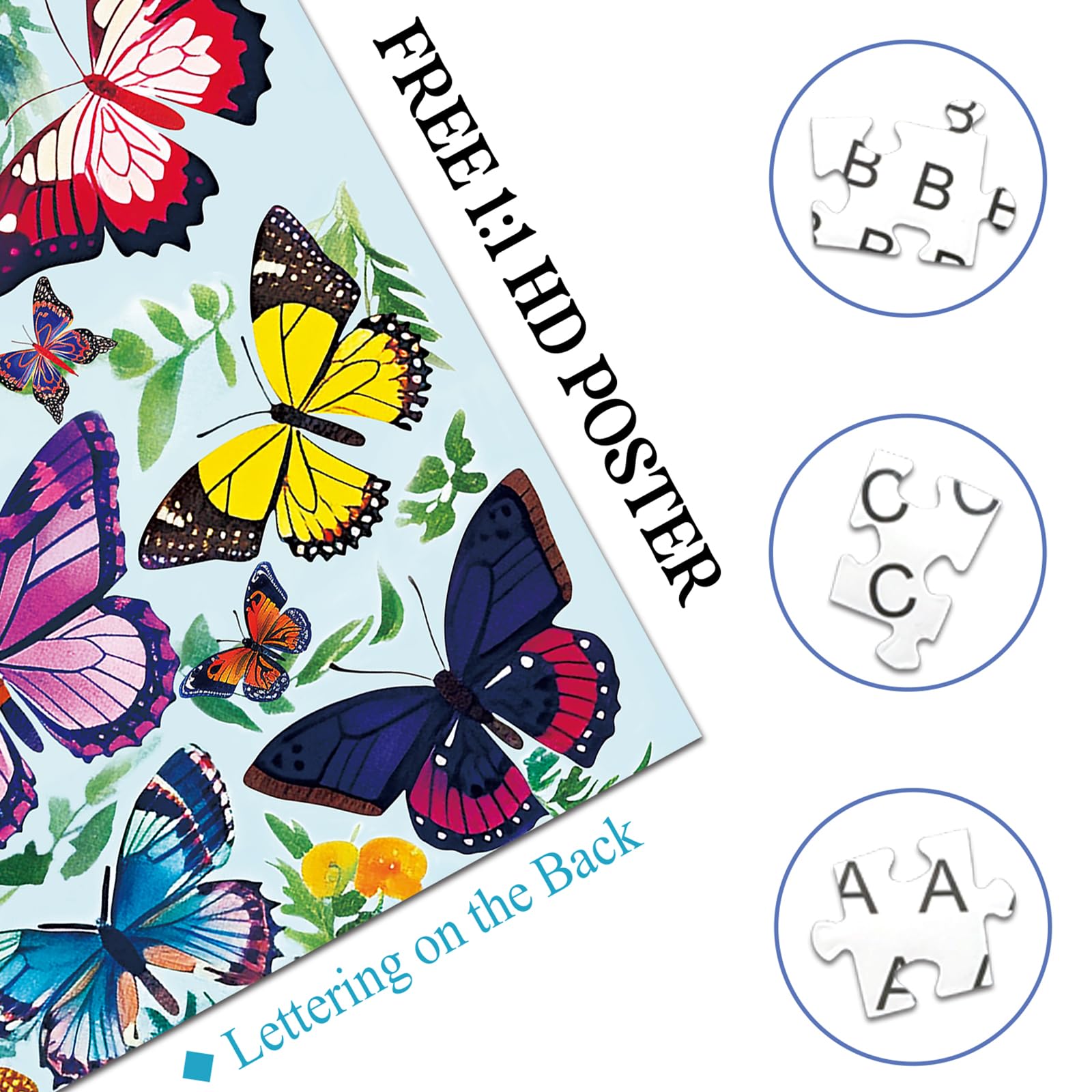 Colorful Butterflies Plant Flower Jigsaw Puzzle 1000 Pieces