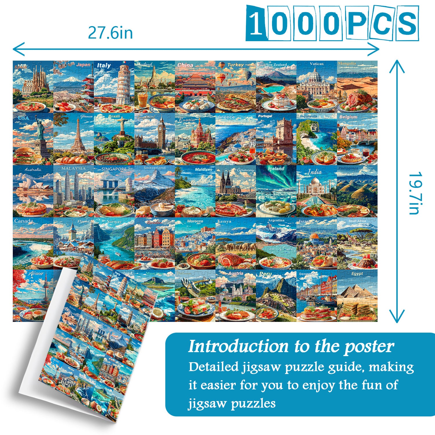 Pieni di puzzle di puzzle di impressione globale 1000
