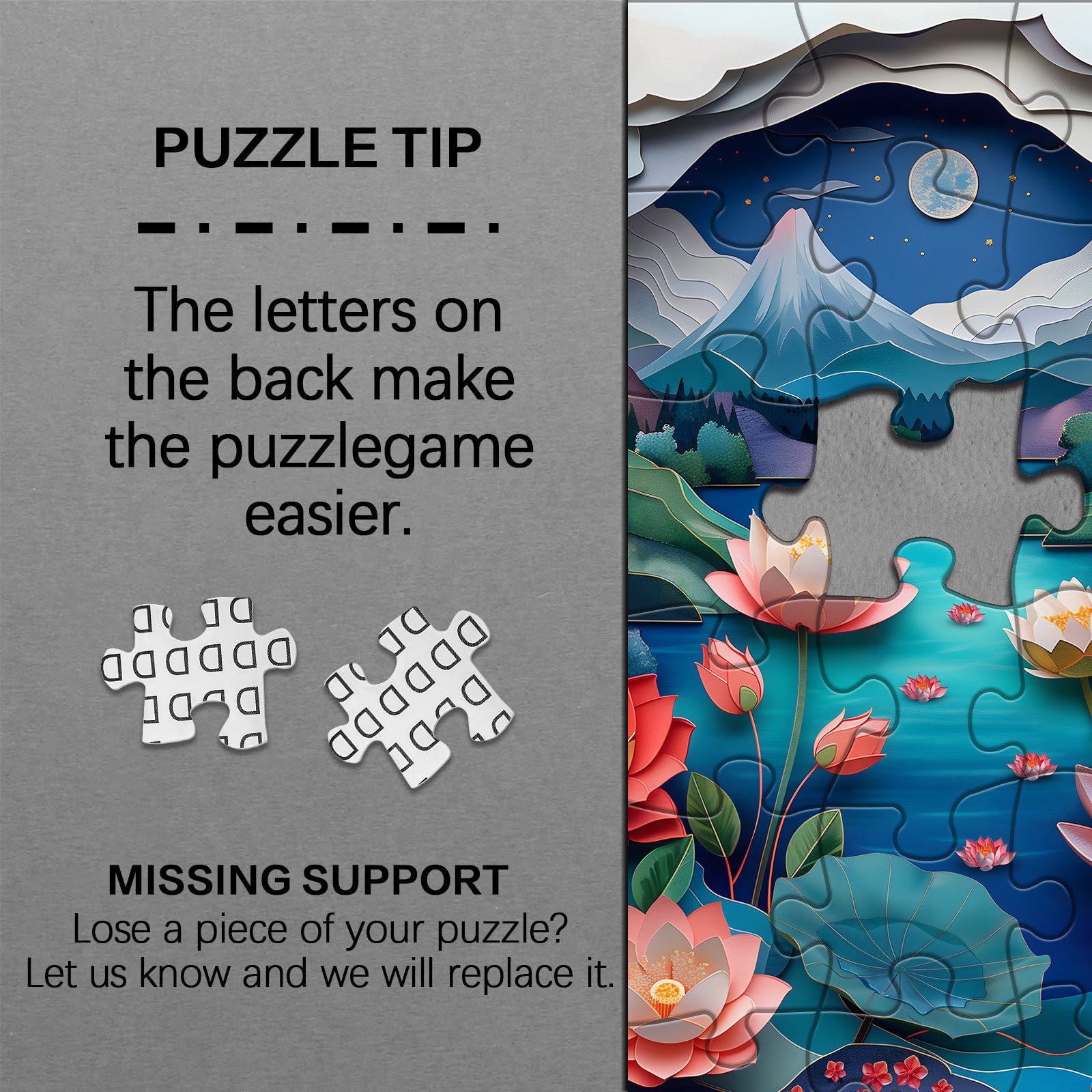 MOUNTLIT Night Lotus Jigsaw Puzzle 1000 pezzi