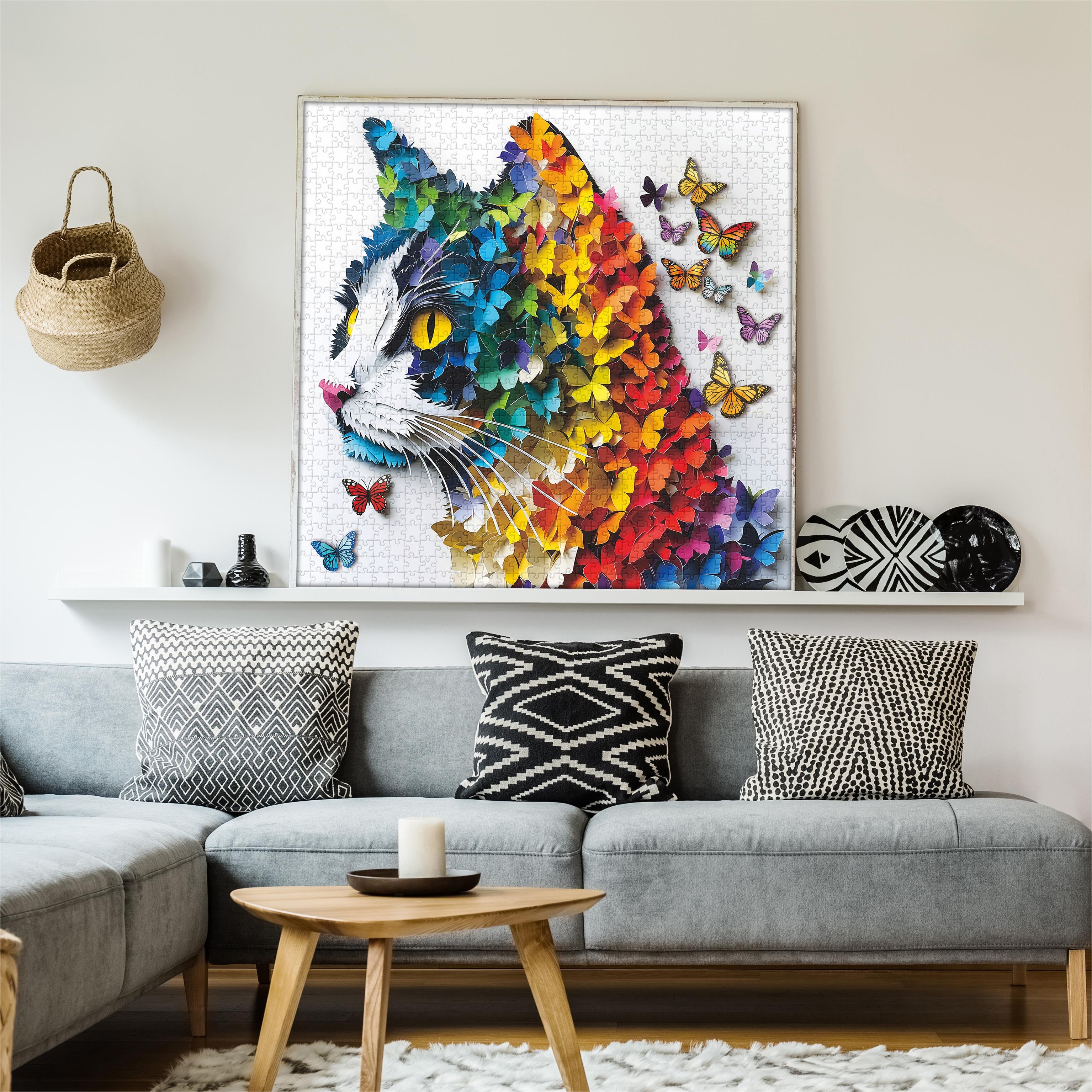 Puzzle gatto farfalla arcobaleno puzzle 1000 pezzi