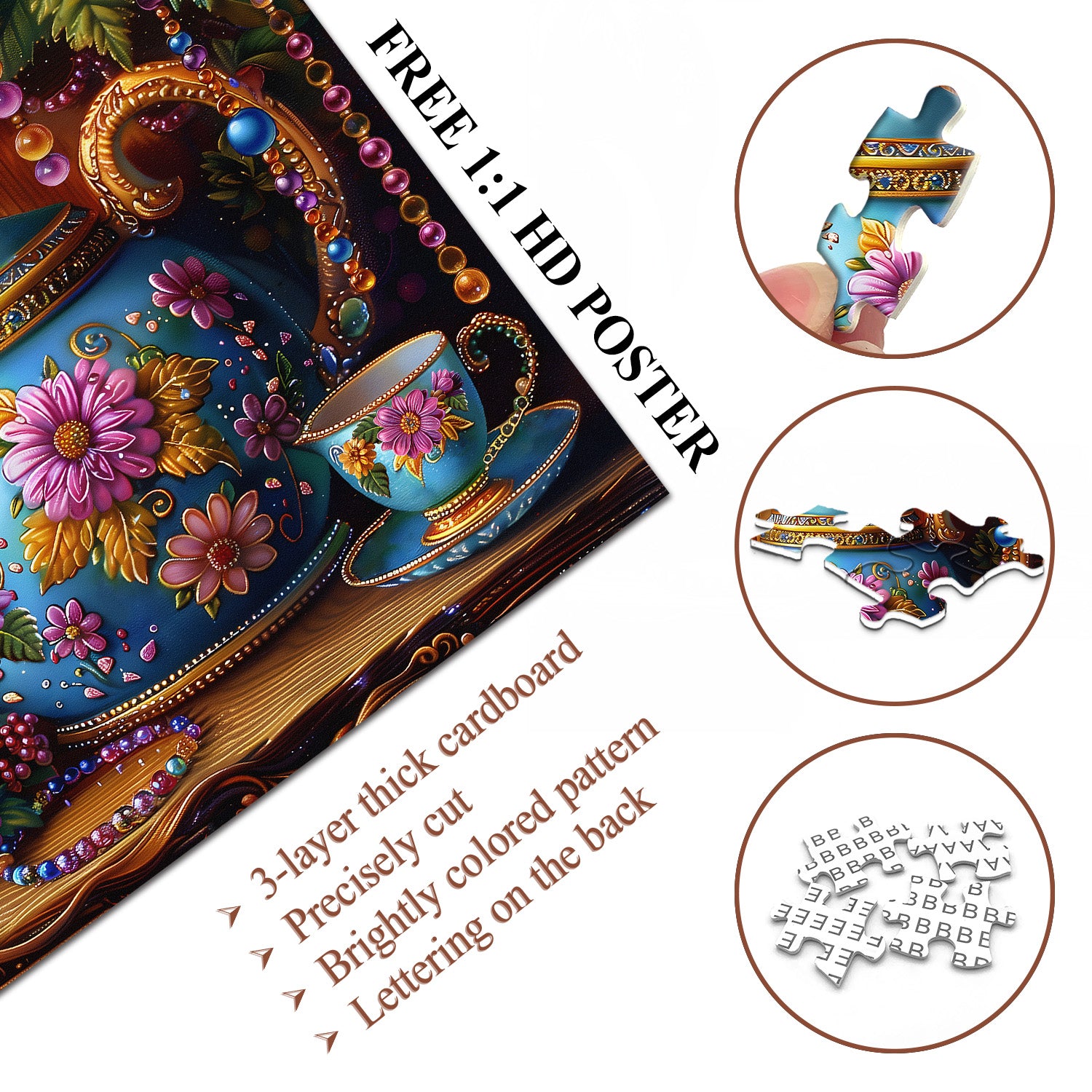 Puzzle puzzle di teiera floreale 1000 pezzi