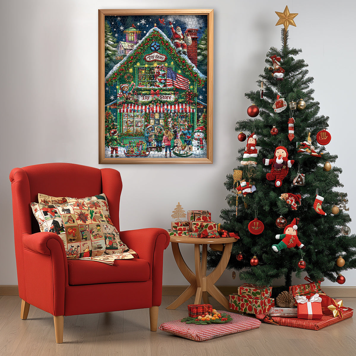 Pieci di puzzle del negozio di Natale 1000 pezzi