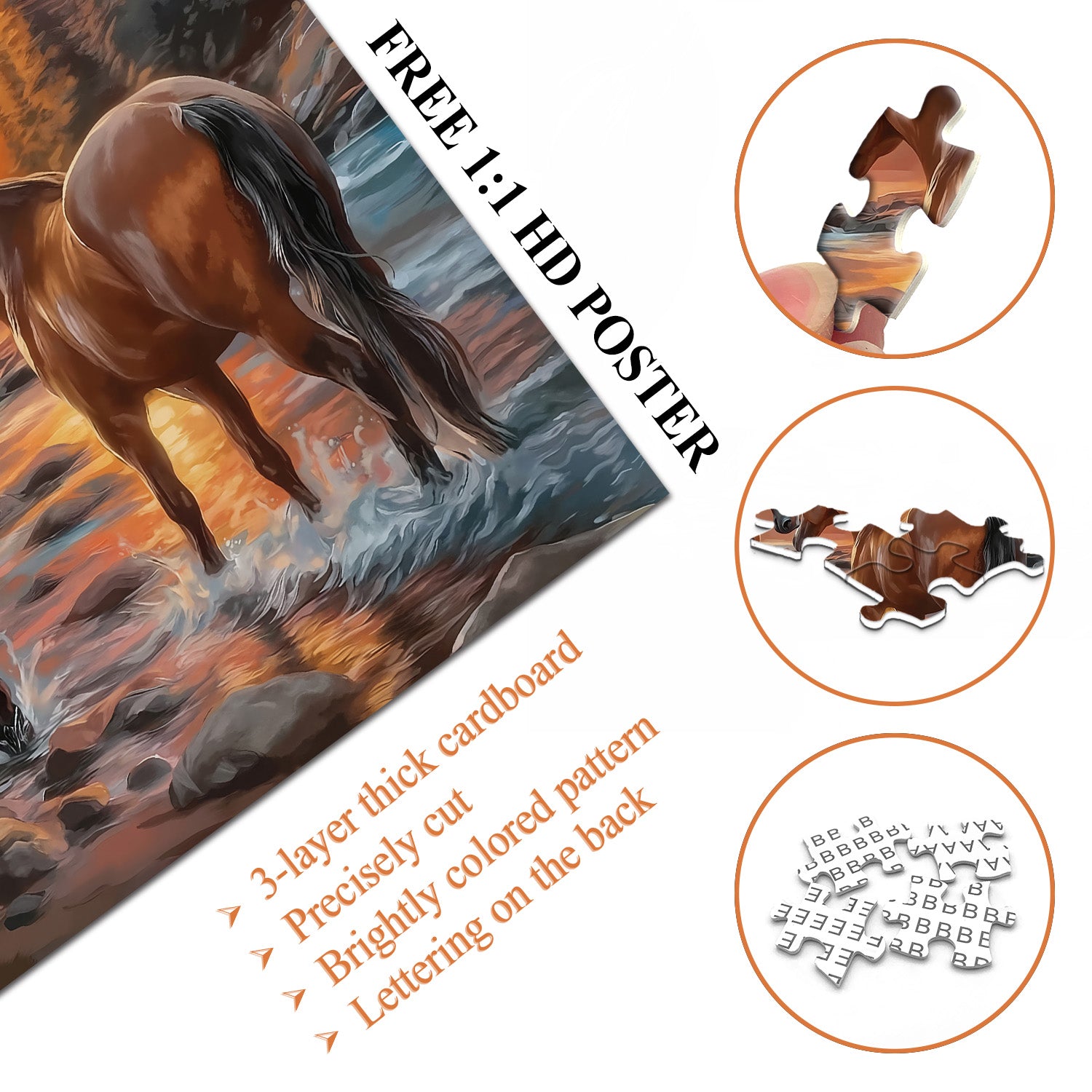 Puzzle al galoppo al tramonto, 1000 pezzi