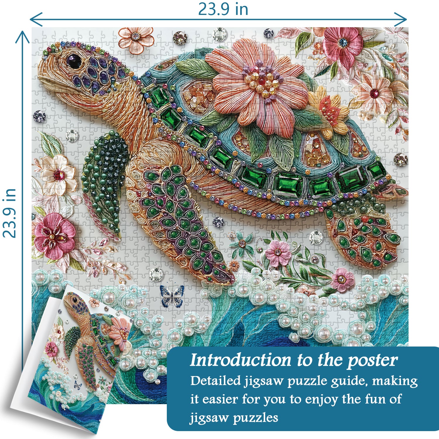 Floral Turtle Dance Jigsaw Puzzle 1000 Pieces