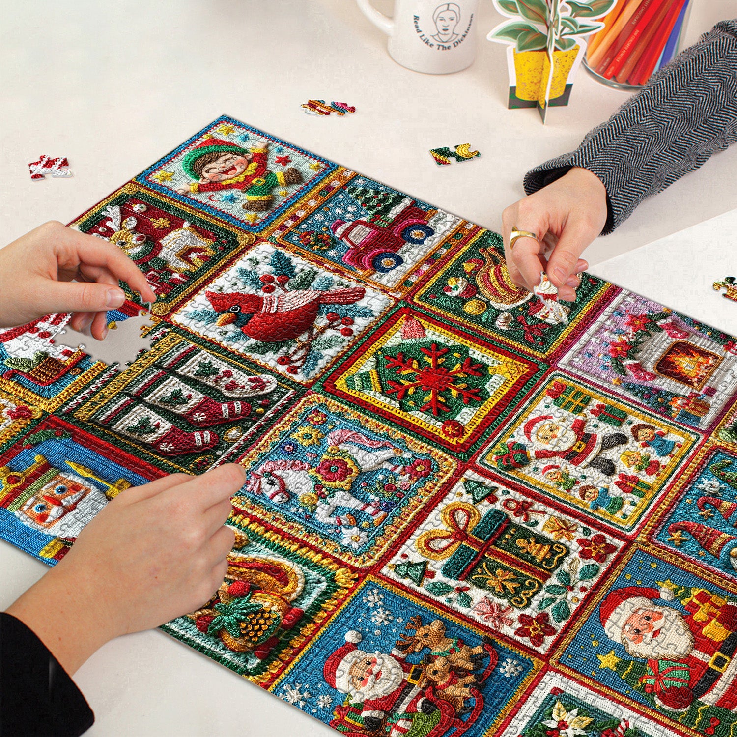 Weihnachts -Stoffkollektion Jigsaw Puzzle 1000 Stücke
