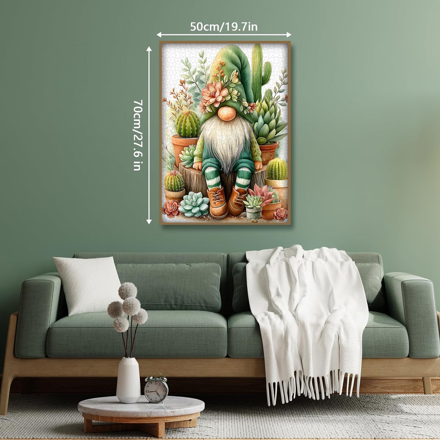 Succulent Garden Gnome Jigsaw Puzzle 1000 Pieces