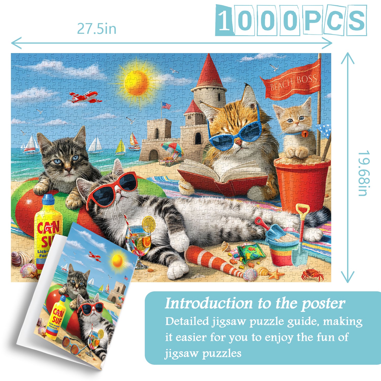 Beach Cat Party Jigsaw Puzzle 1000 pezzi