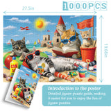 Beach Cat Party Jigsaw Puzzle 1000 pezzi