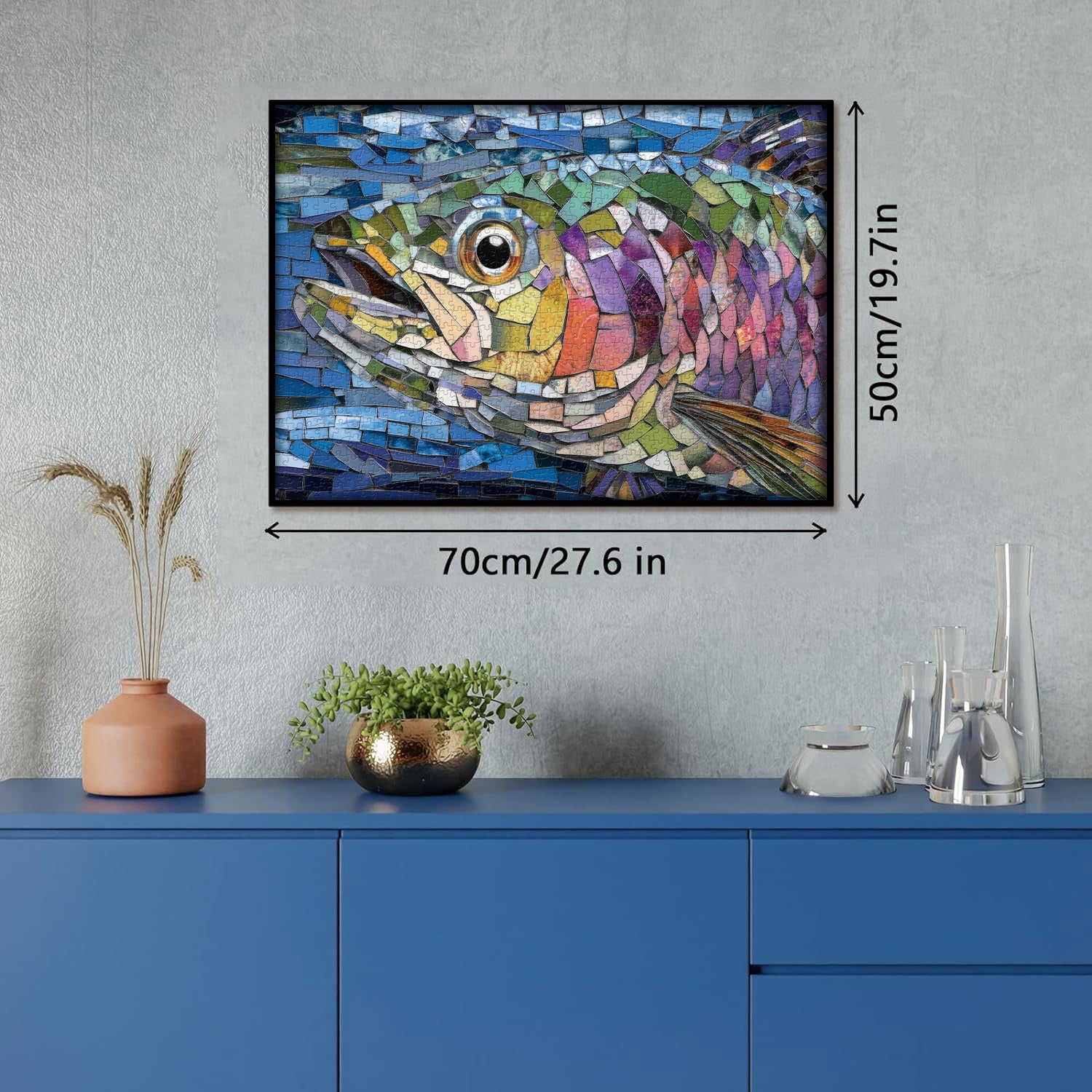 Puzzle di pesce in vetro colorato 1000 pezzi