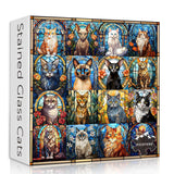Stained Glass Cat Jigsaw Puzzle 1000 Pieces