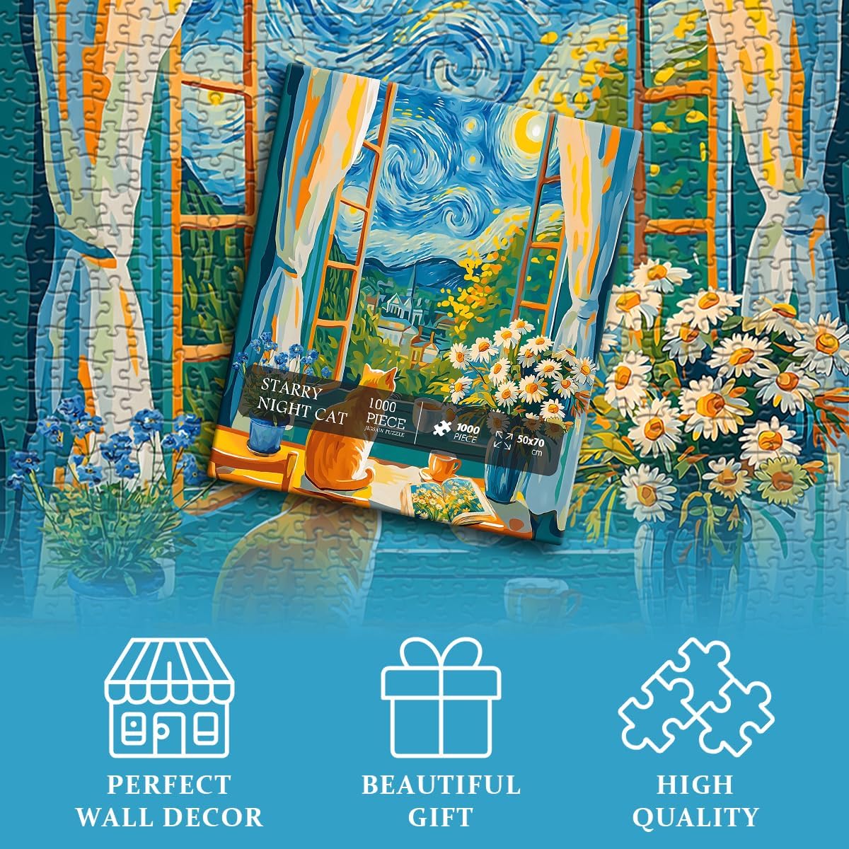 Starry Night Cat puzzle puzzle 1000 pezzi