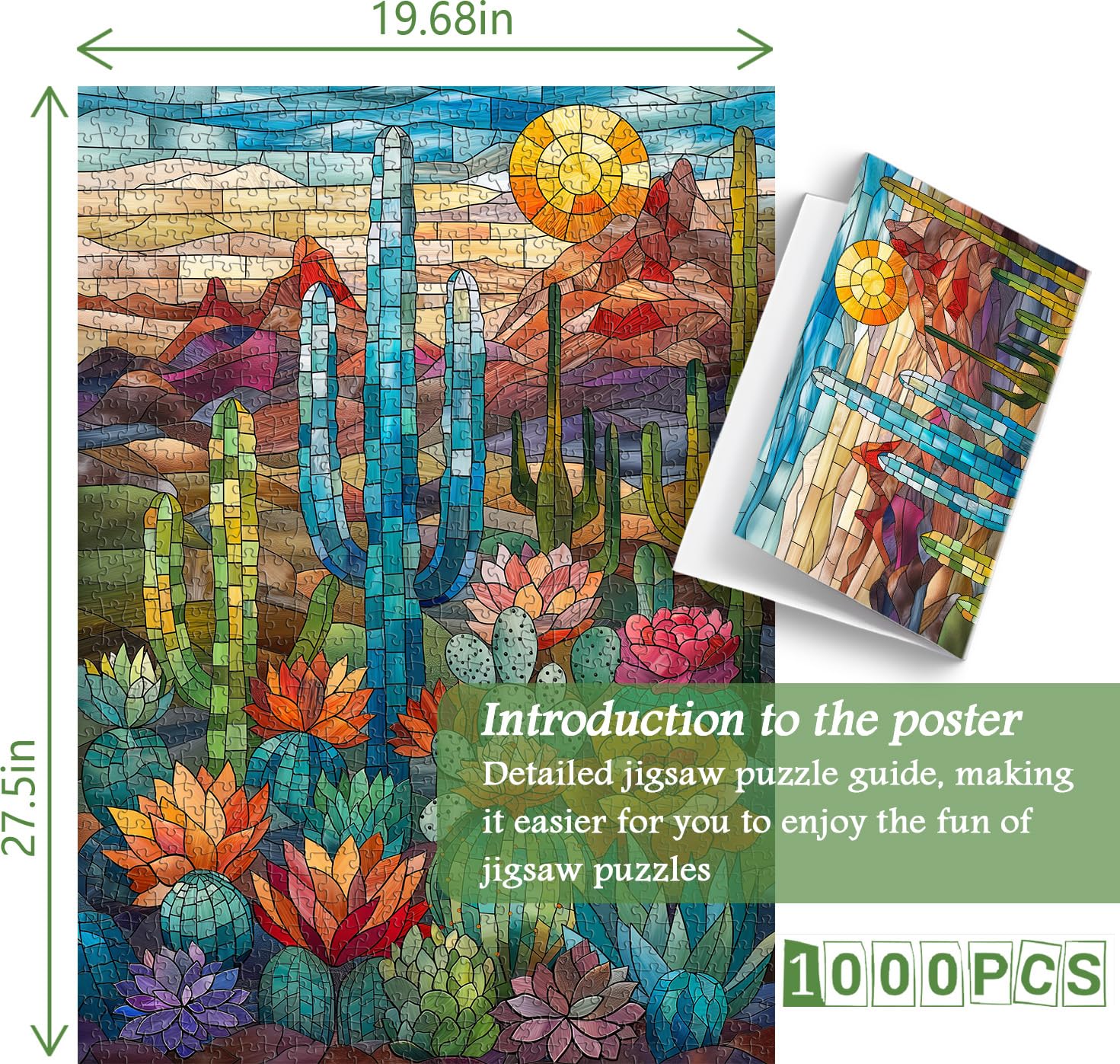 Farbkaktus -Puzzle 1000 Stücke
