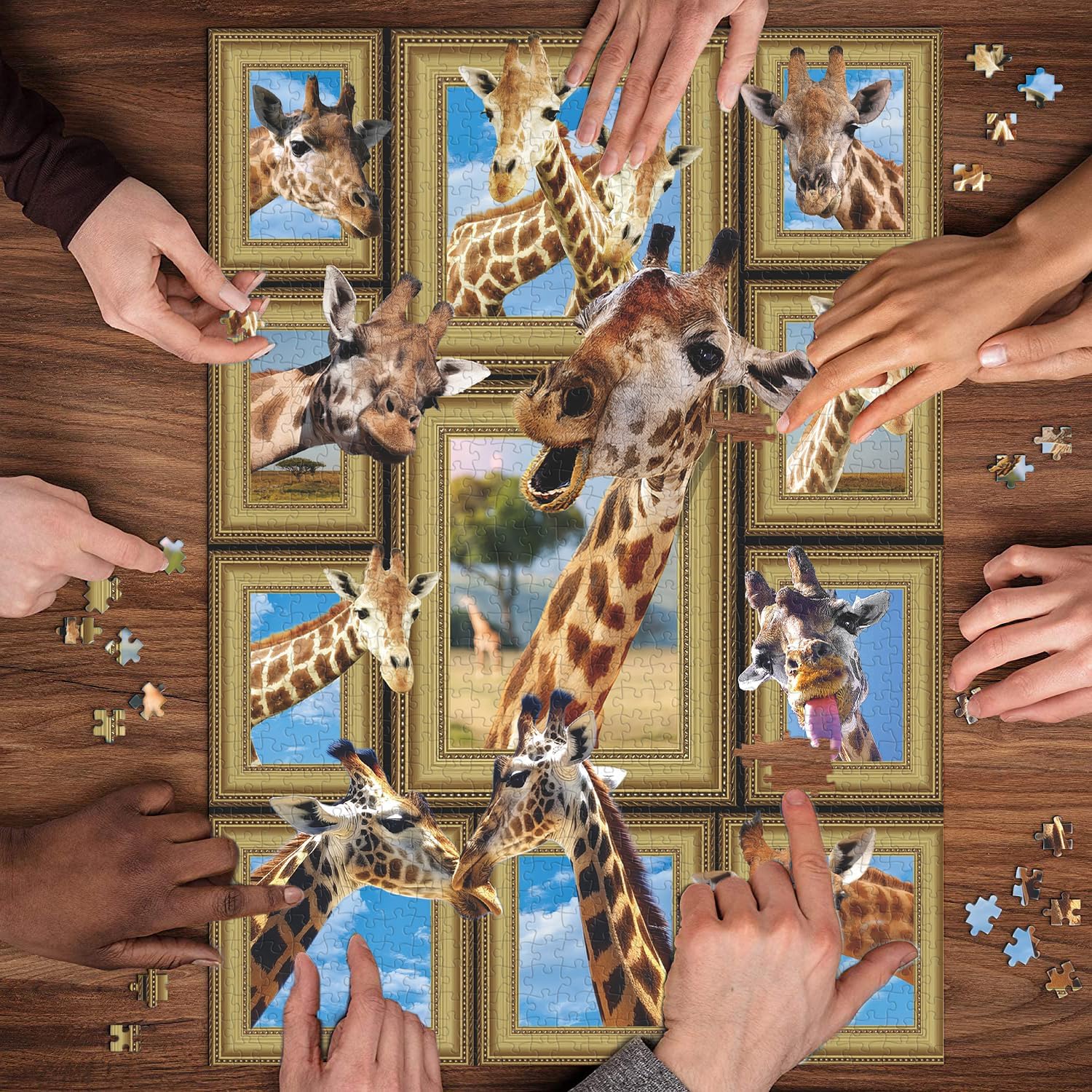 Pieci di puzzle per giraffe divertenti 1000 pezzi