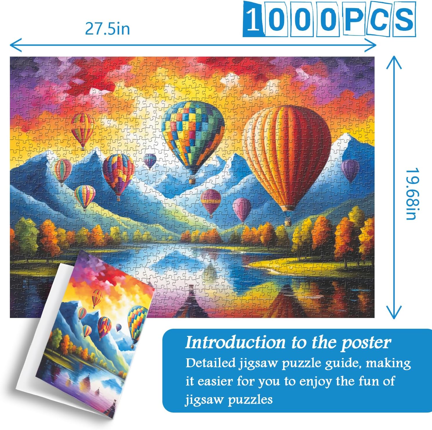 Puzzle de puzzle coloré de la montgolfière 1000 pièces