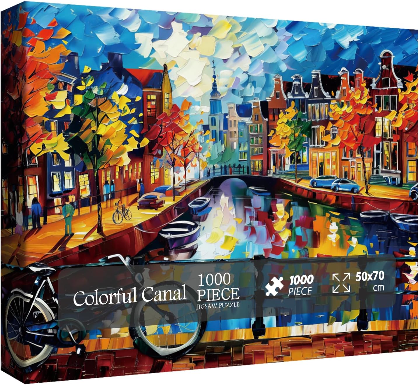 Puzzle coloré du canal du canal 1000 pièces