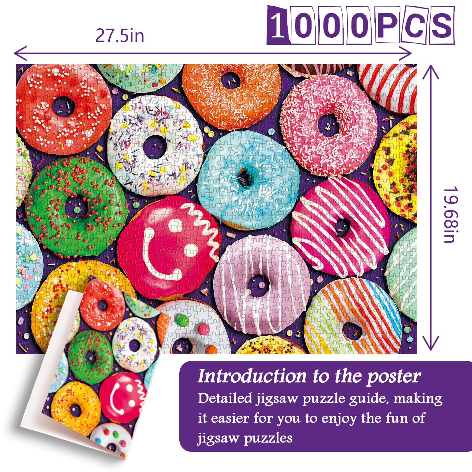 Pieci di puzzle ciambelle colorate 1000 pezzi