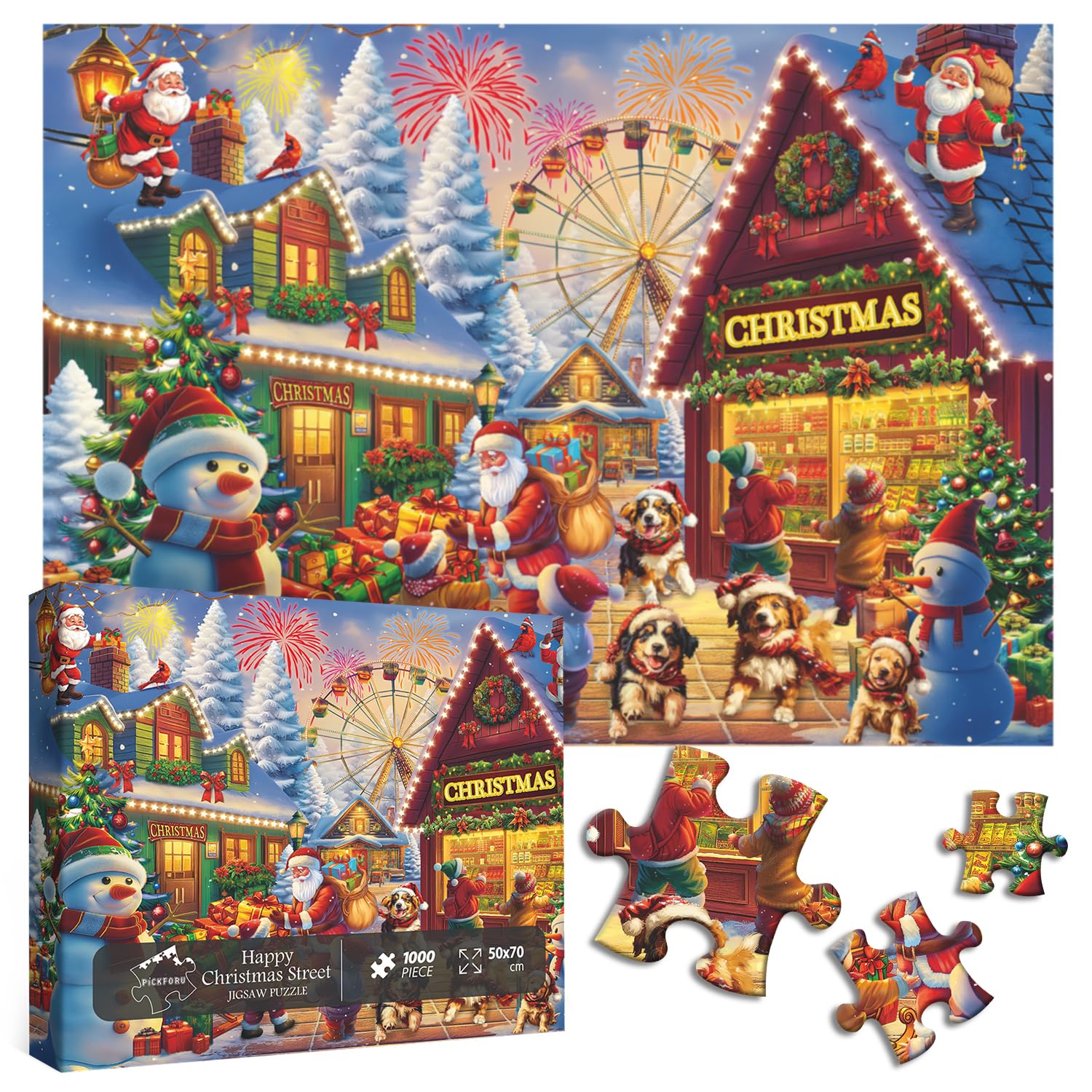 Happy Christmas Street Jigsaw Enigini 1000 pezzi