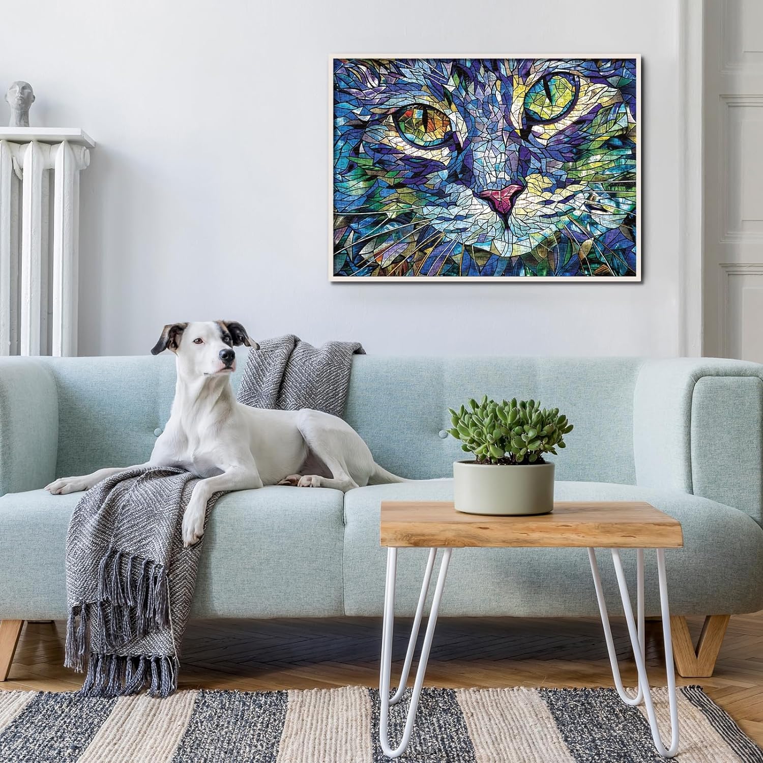 Puzzle puzzle gatto in vetro colorato 1000 pezzi