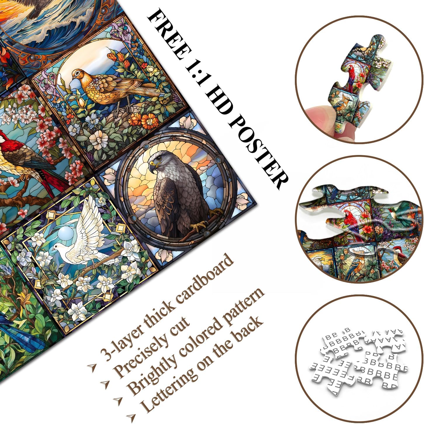 Birds art puzzle puzzle 1000 pezzi