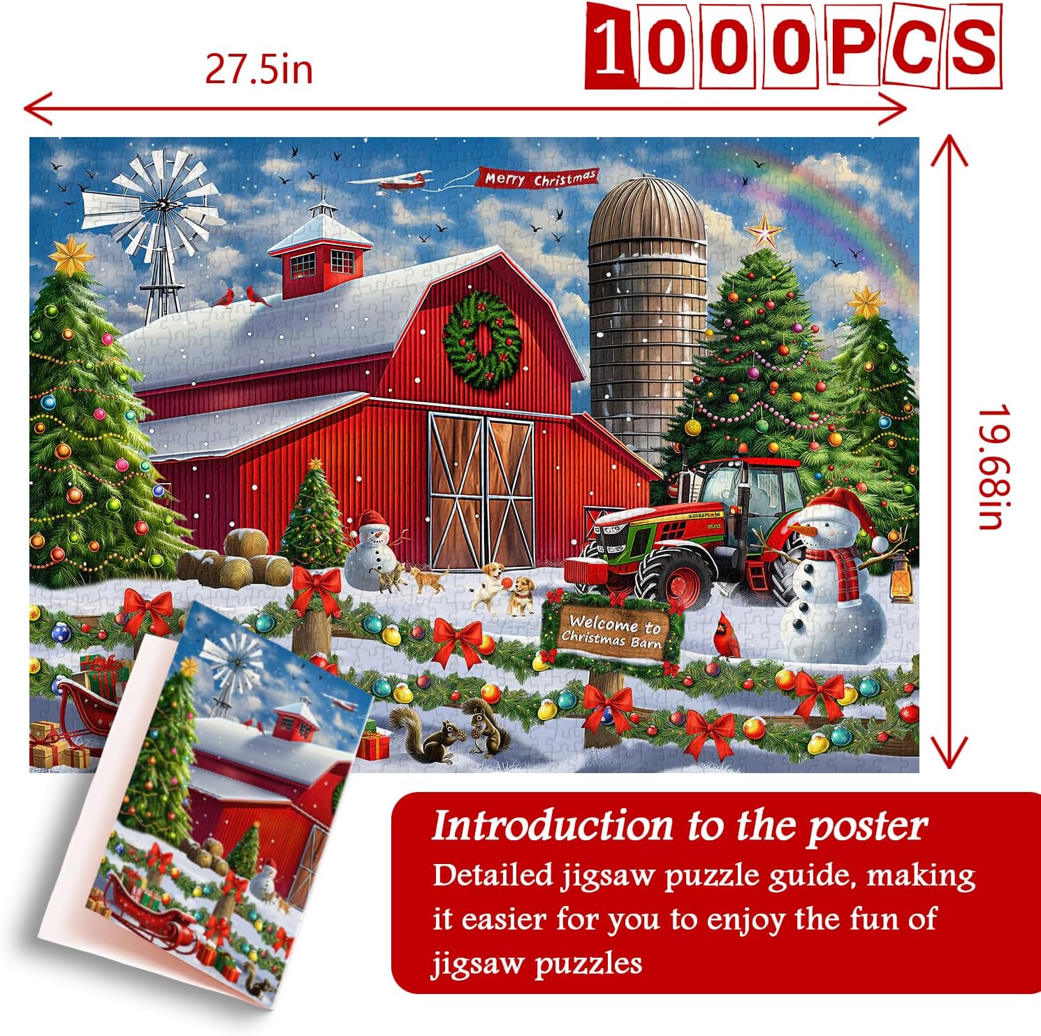 Puzzle fienile di Natale 1000 pezzi