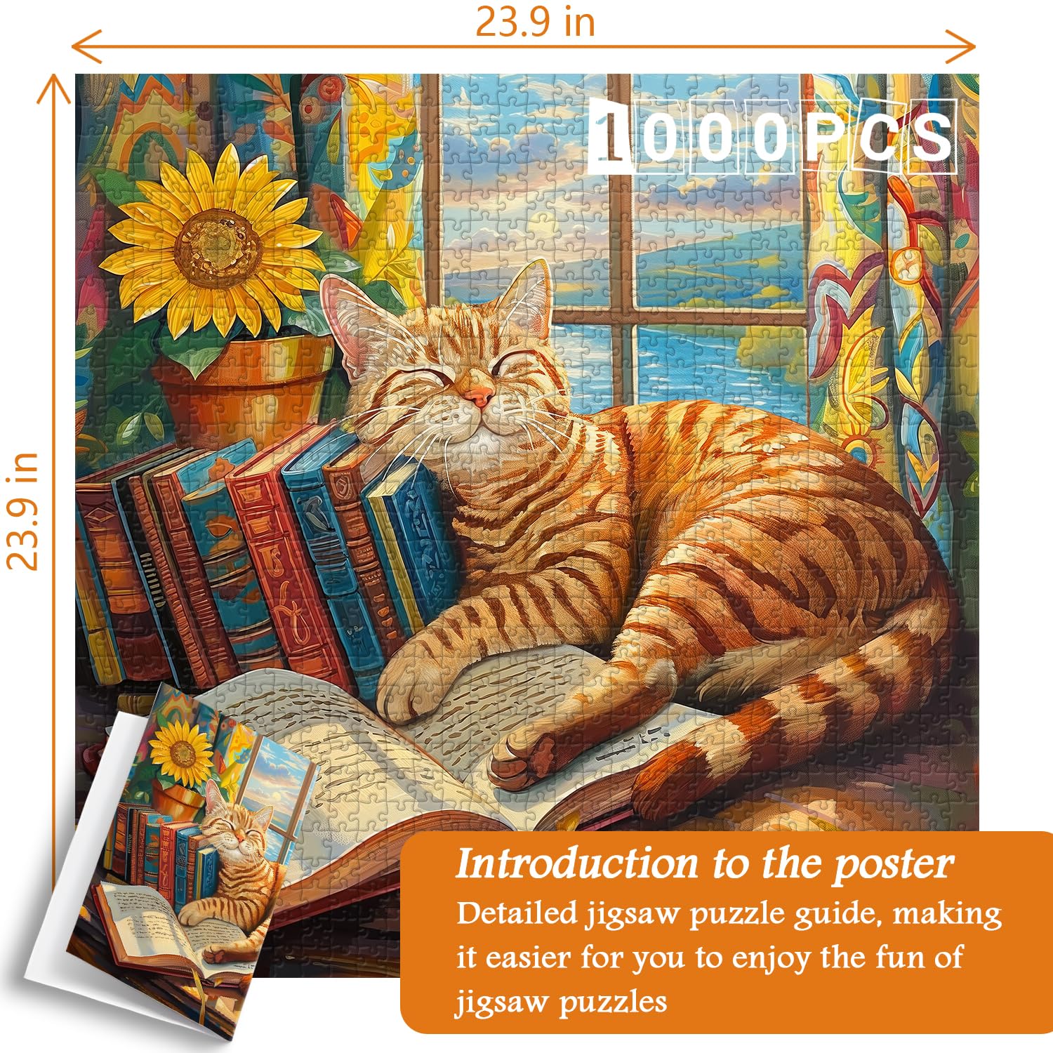 Pieci di puzzle gatto addormentato 1000 pezzi