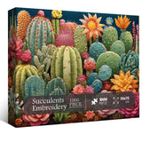 Succulents Embroidery Jigsaw Puzzle 1000 Pieces