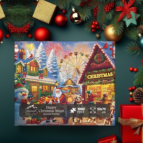 Happy Christmas Street Jigsaw Enigini 1000 pezzi