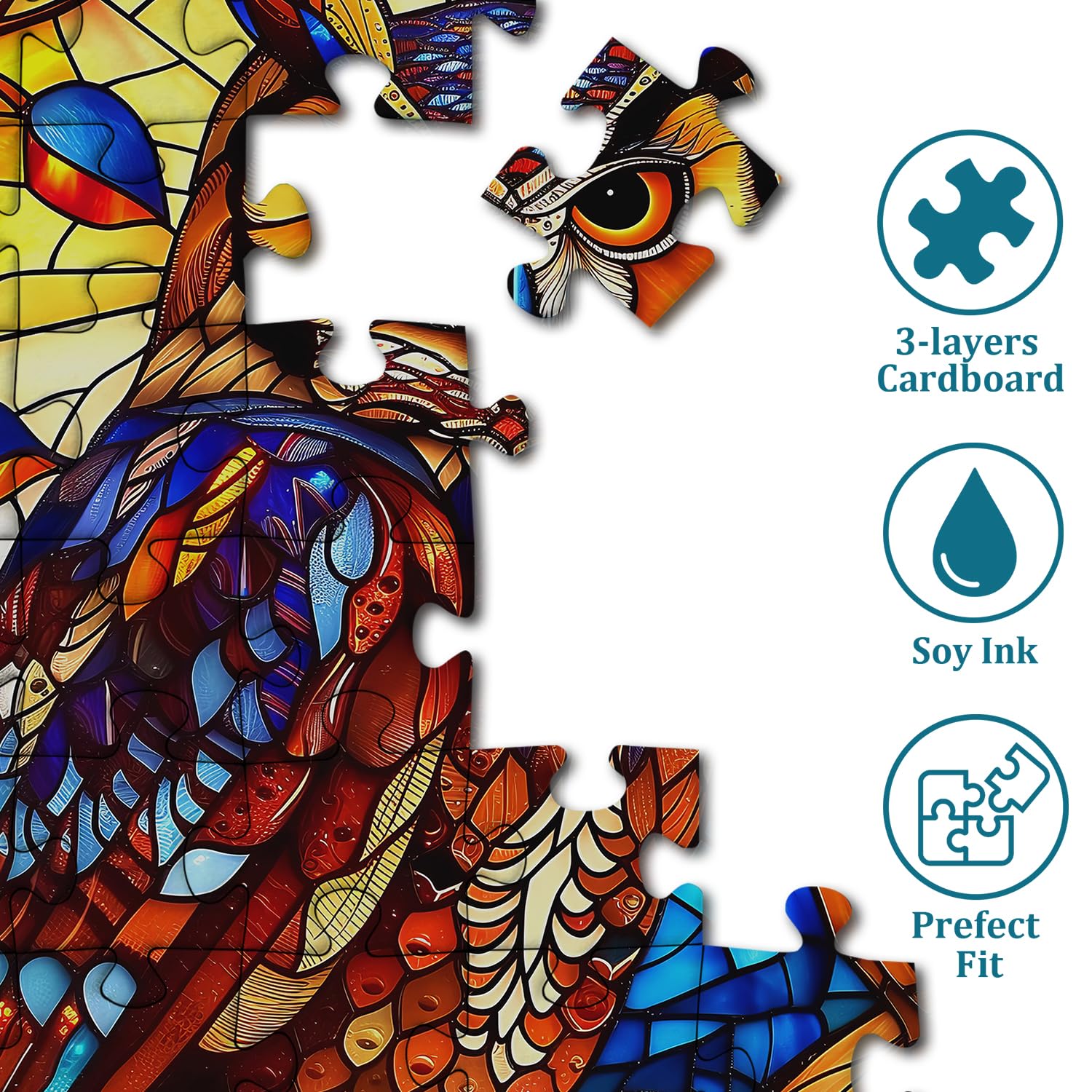Puzzle di gufo artistico puzzle 1000 pezzi