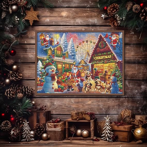 Happy Christmas Street Jigsaw Enigini 1000 pezzi