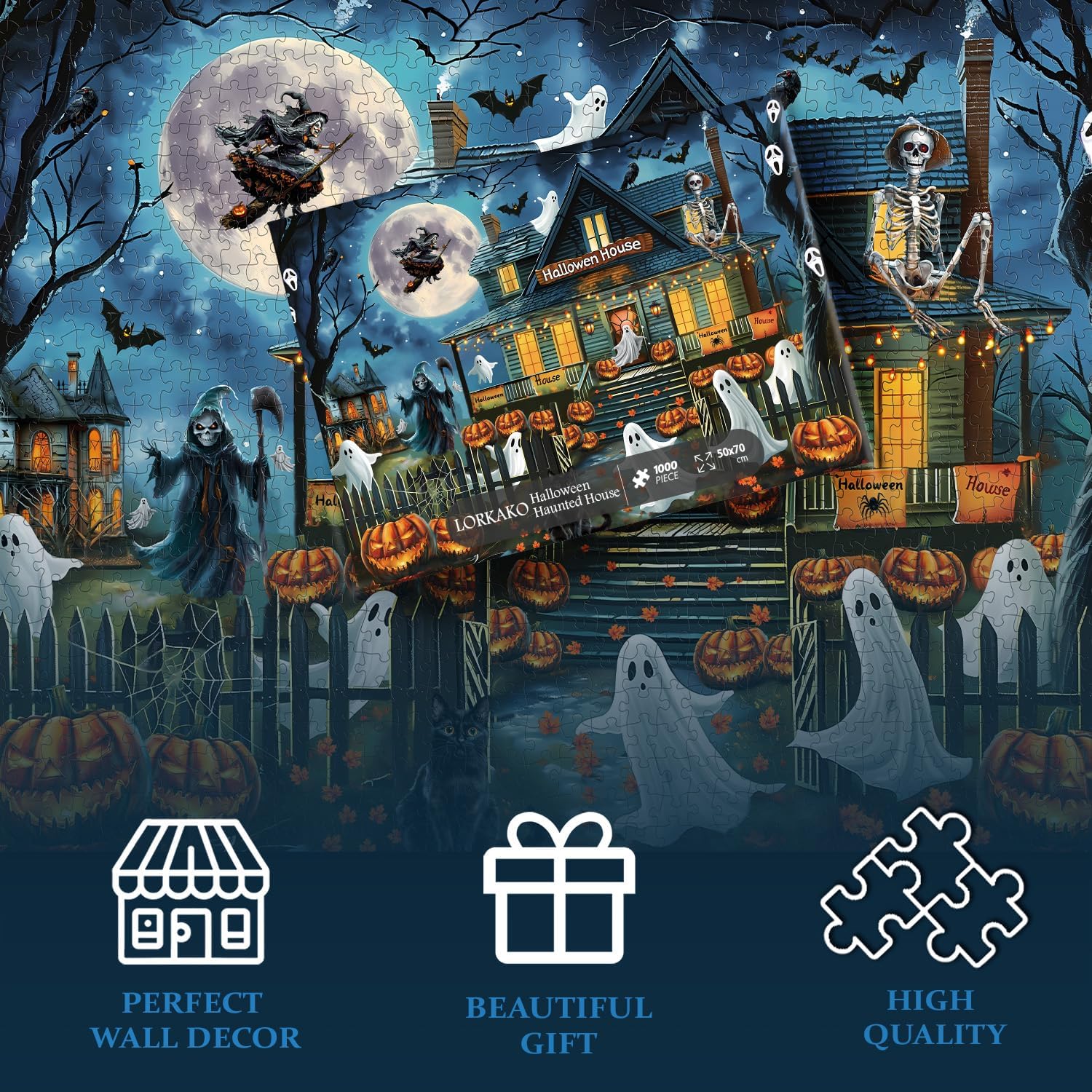 Halloween Haunted House Jigsaw Puzzle 1000 pezzi