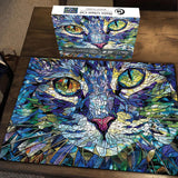 Puzzle puzzle gatto in vetro colorato 1000 pezzi
