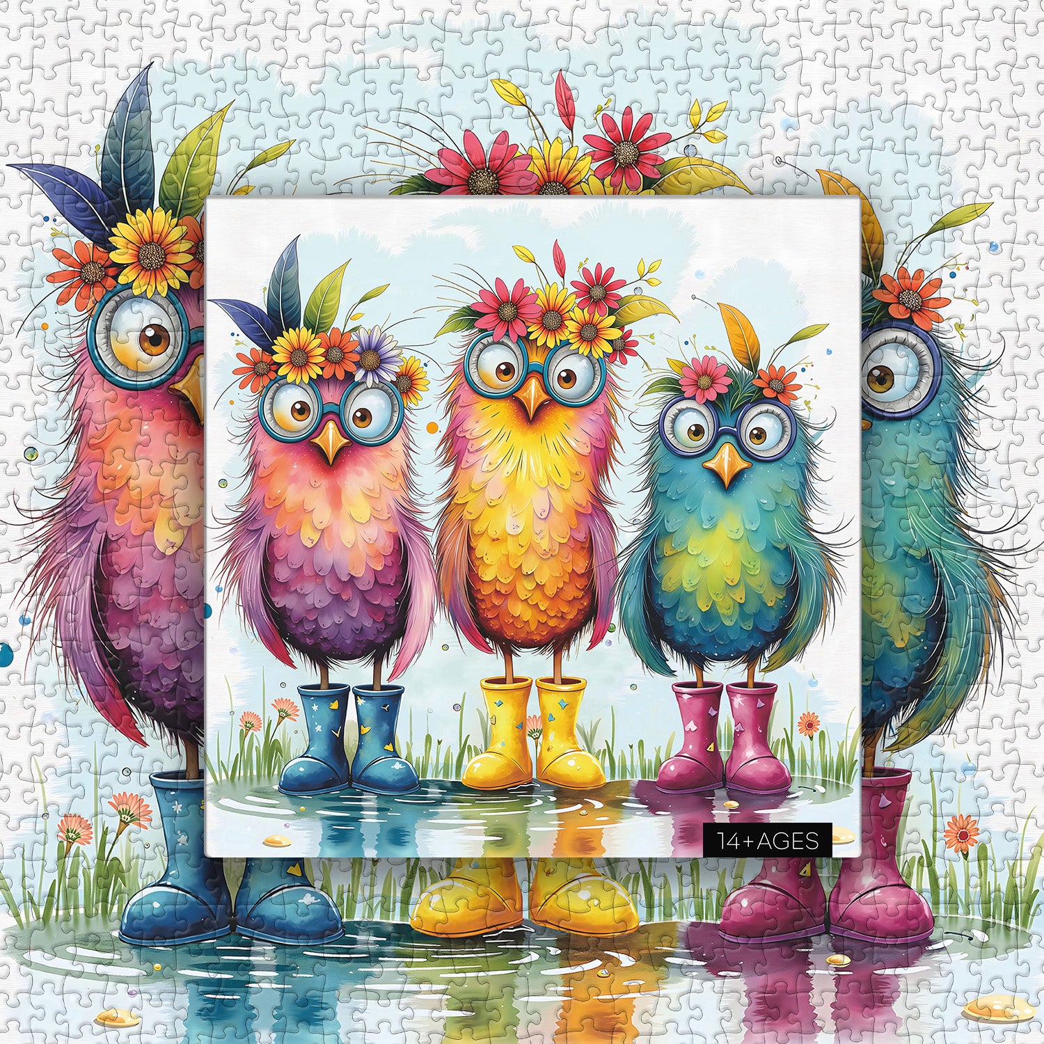 Stivali fioriti uccelli puzzle puzzle 1000 pezzi