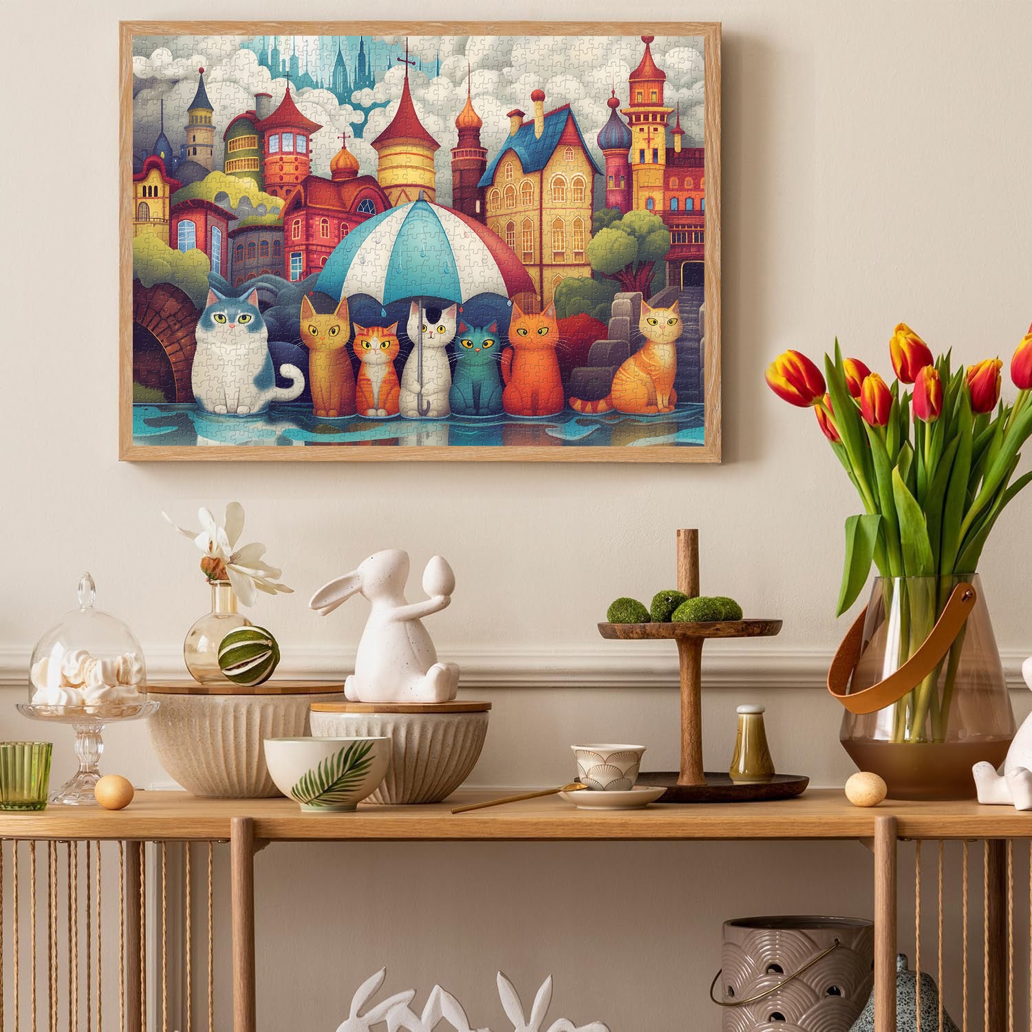 Rain City Cat Shadow Ombra Jigsaw Puzzle 1000 pezzi