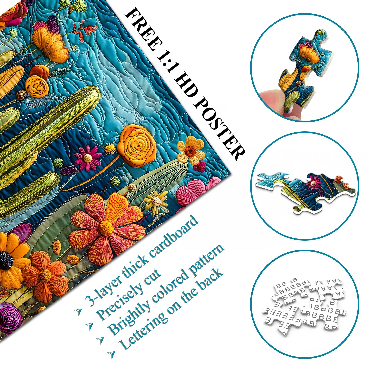 Kaktusblüten Puzzle 1000 Stücke