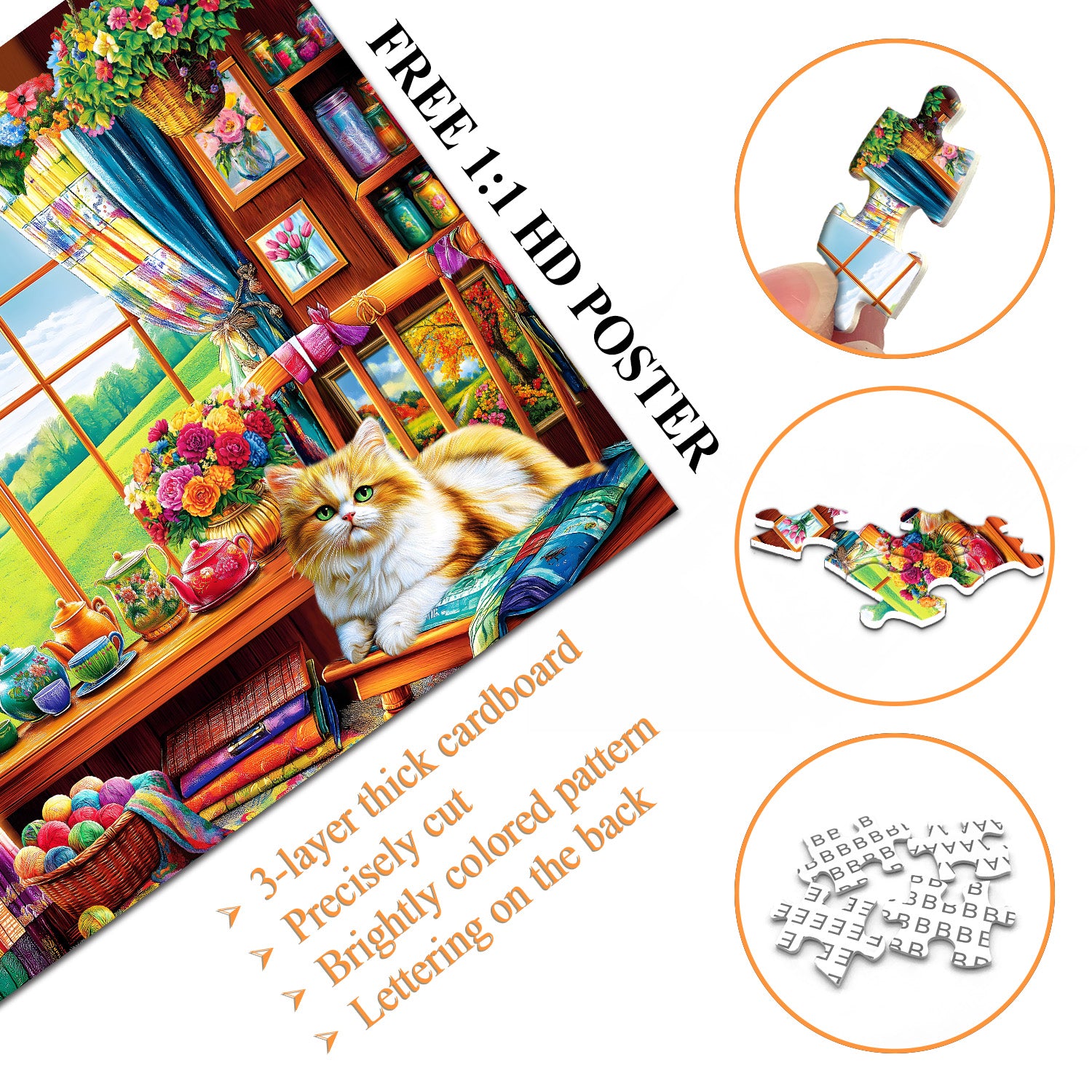 Accogliente puzzle a riptro di fiori 1000 pezzi