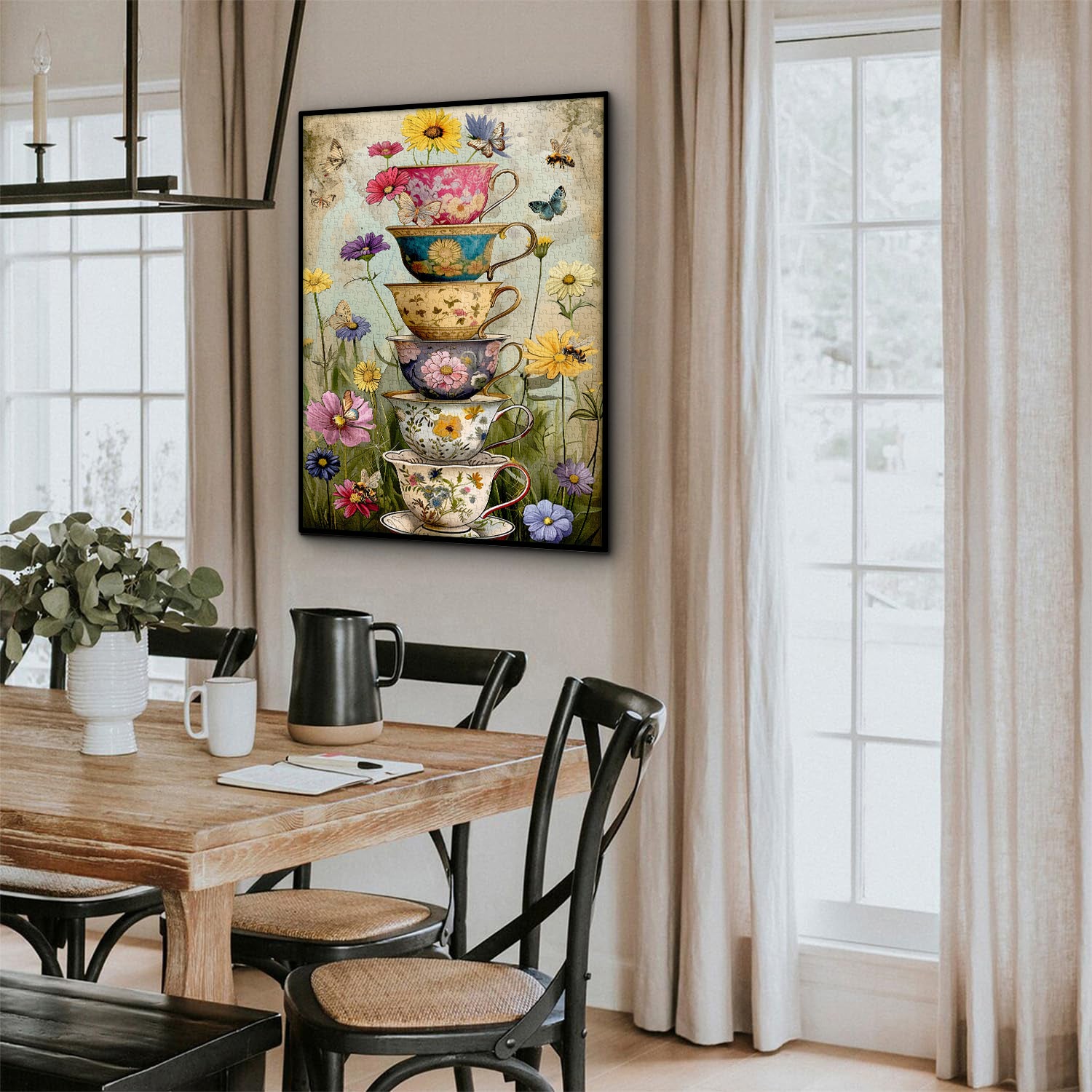 Vintage Flower Cup Jigsaw Puzzle 1000 Pieces