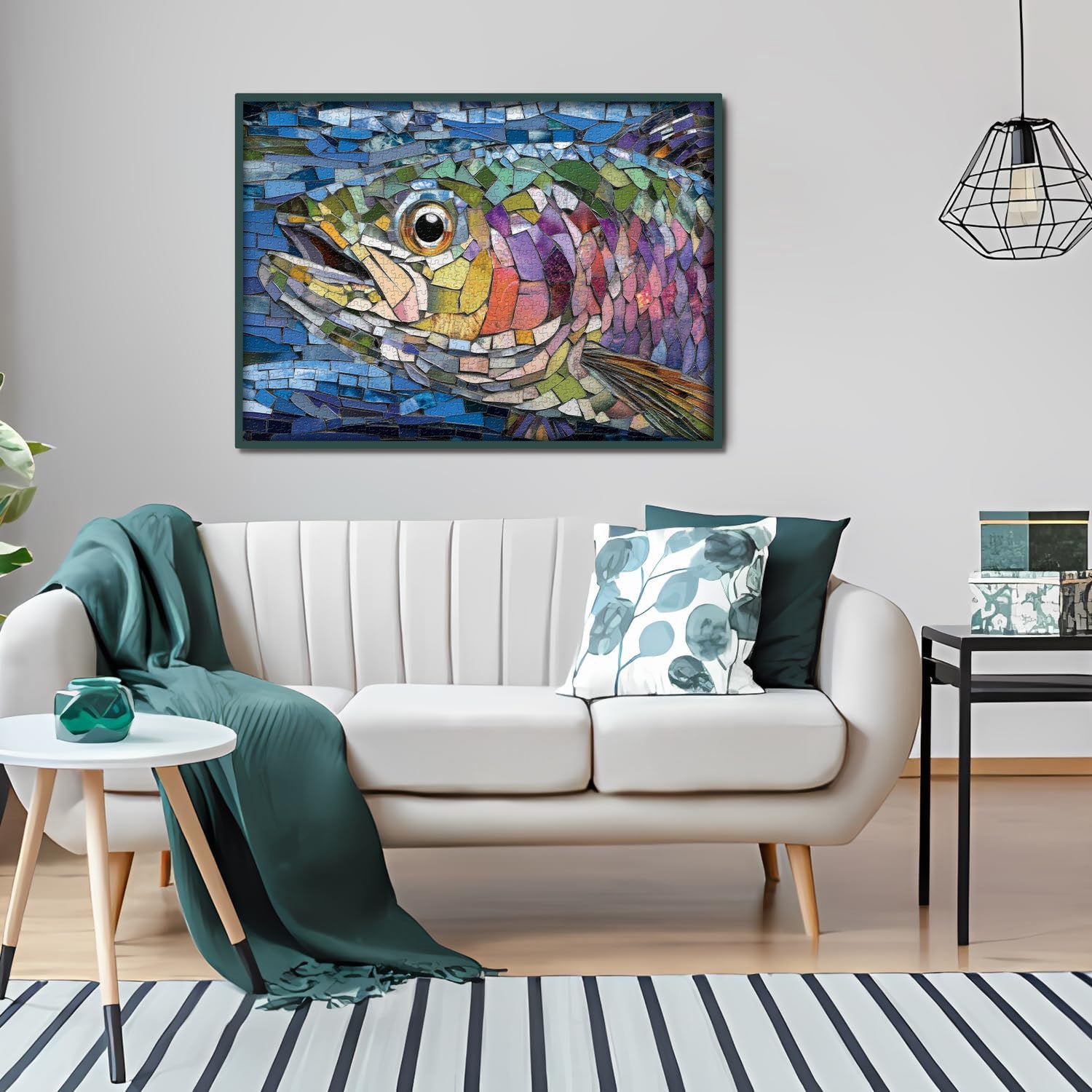 Puzzle di pesce in vetro colorato 1000 pezzi