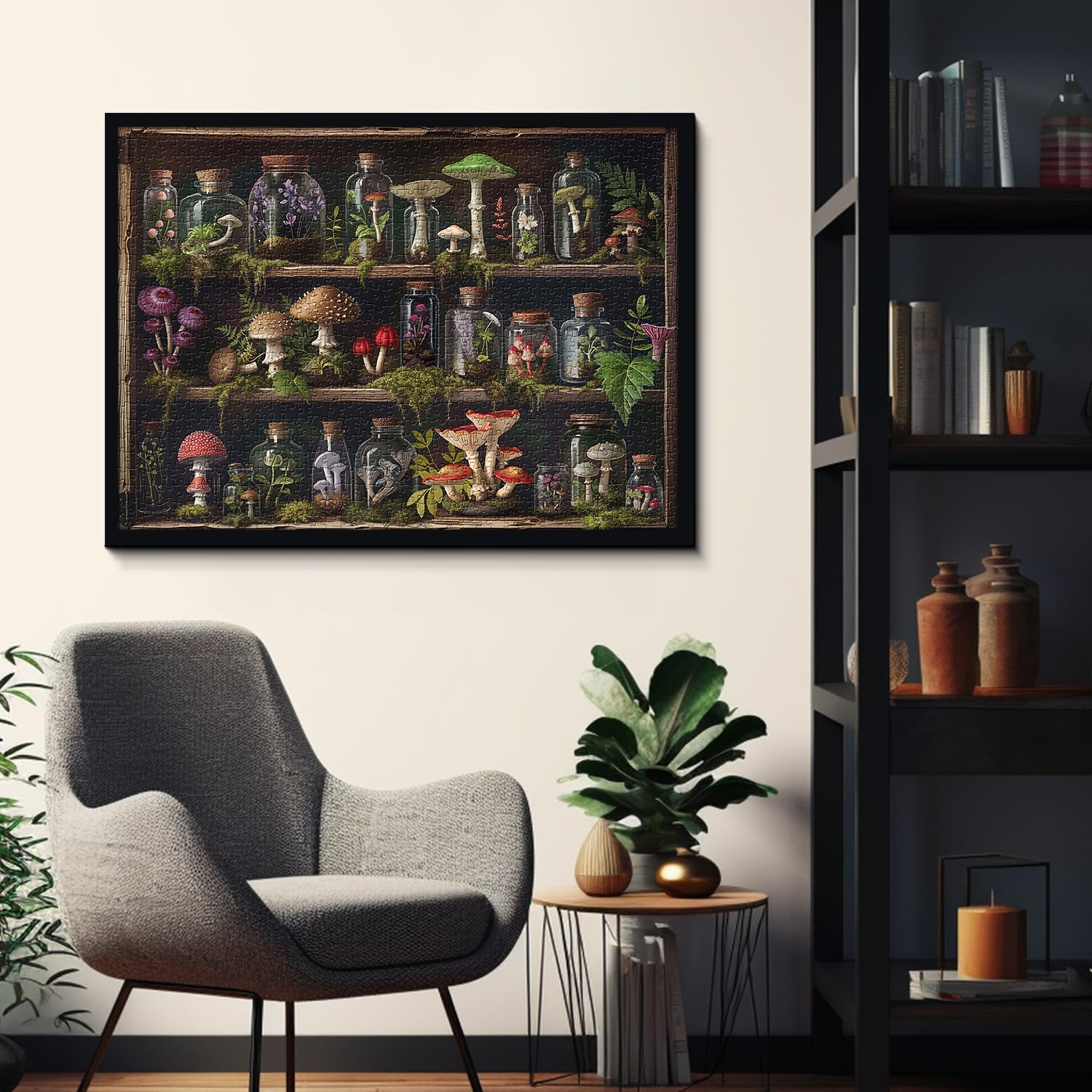 Libreria di foresta di funghi puzzle 1000 pezzi