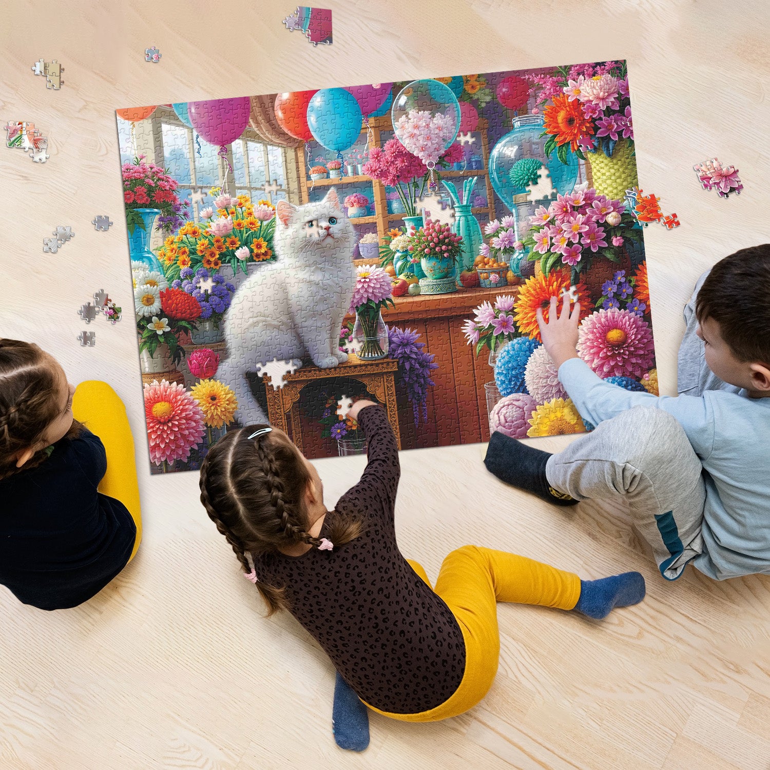 Cat tra fiori puzzle puzzle 1000 pezzi