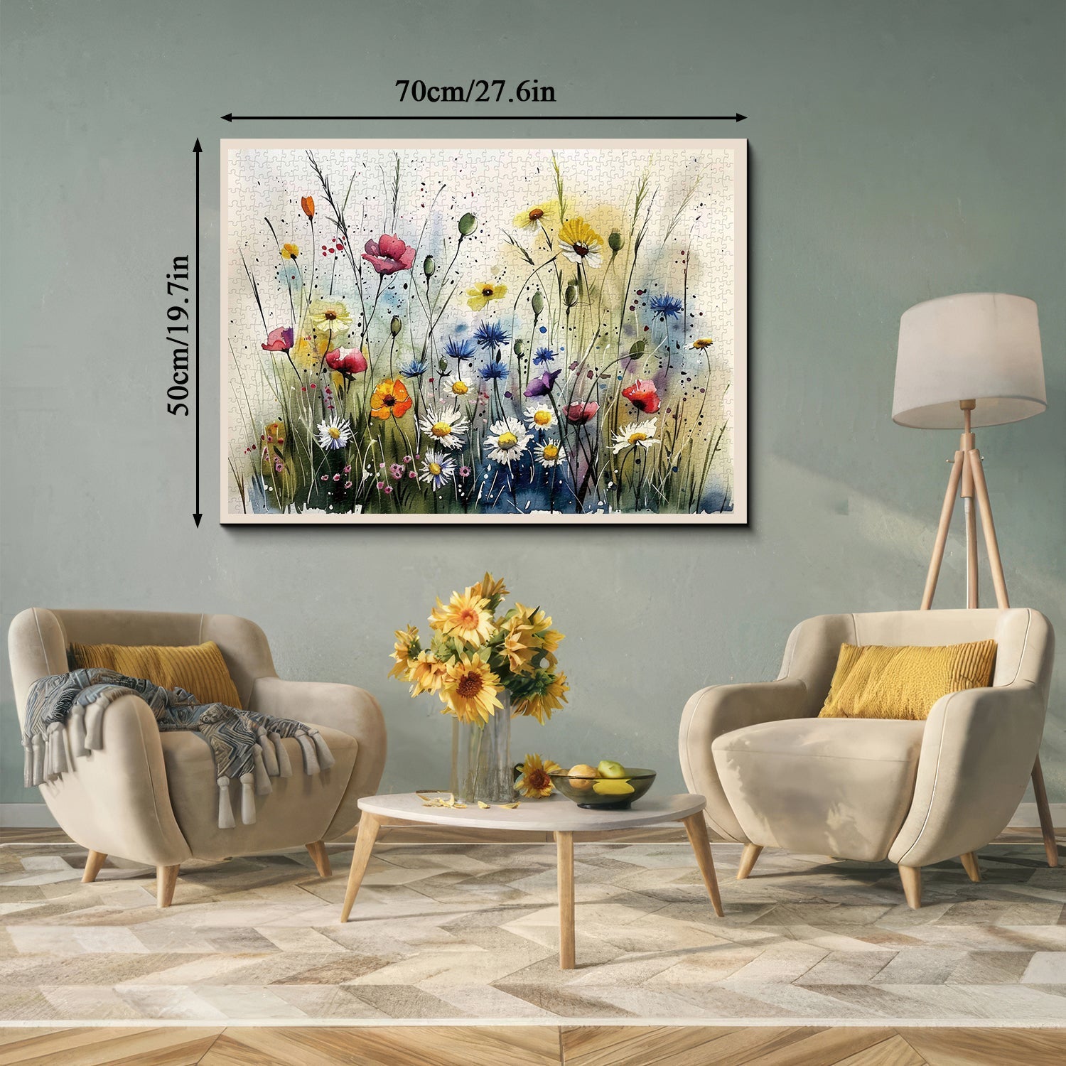 Pezzi di puzzle azzurro selvatico 1000 pezzi